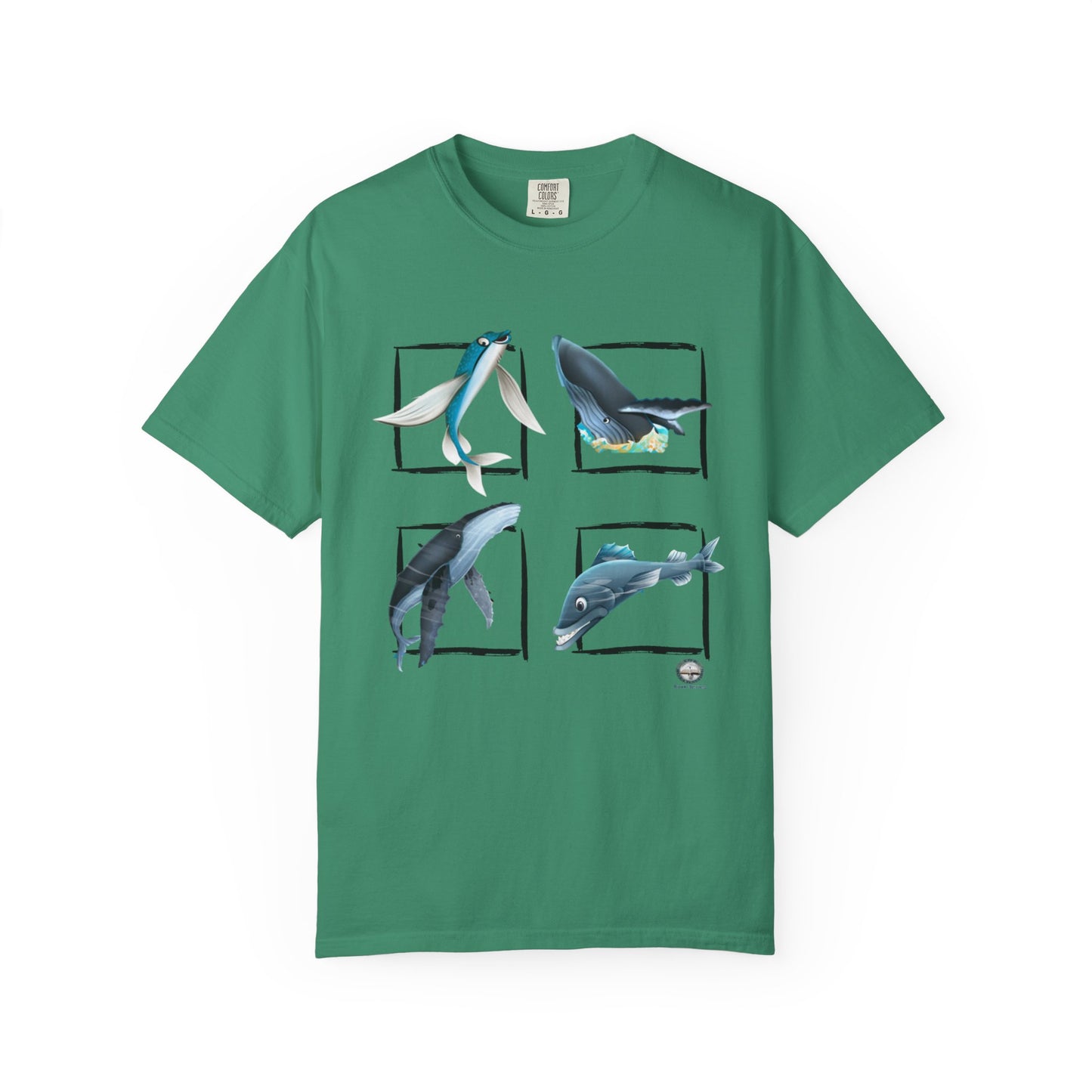 Ocean-Inspired Unisex Garment-Dyed T-Shirt, Whale Art Tee, Beachwear, Summer Gift, Eco-Friendly Apparel, Sea Life T-Shirt