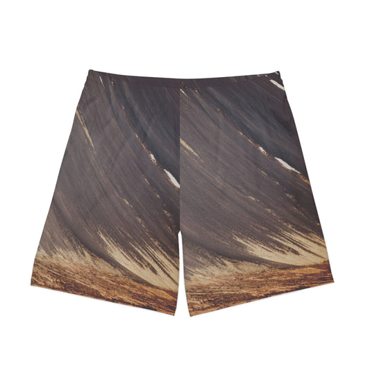 Exotic Print Men's Elastic Beach Shorts (AOP)