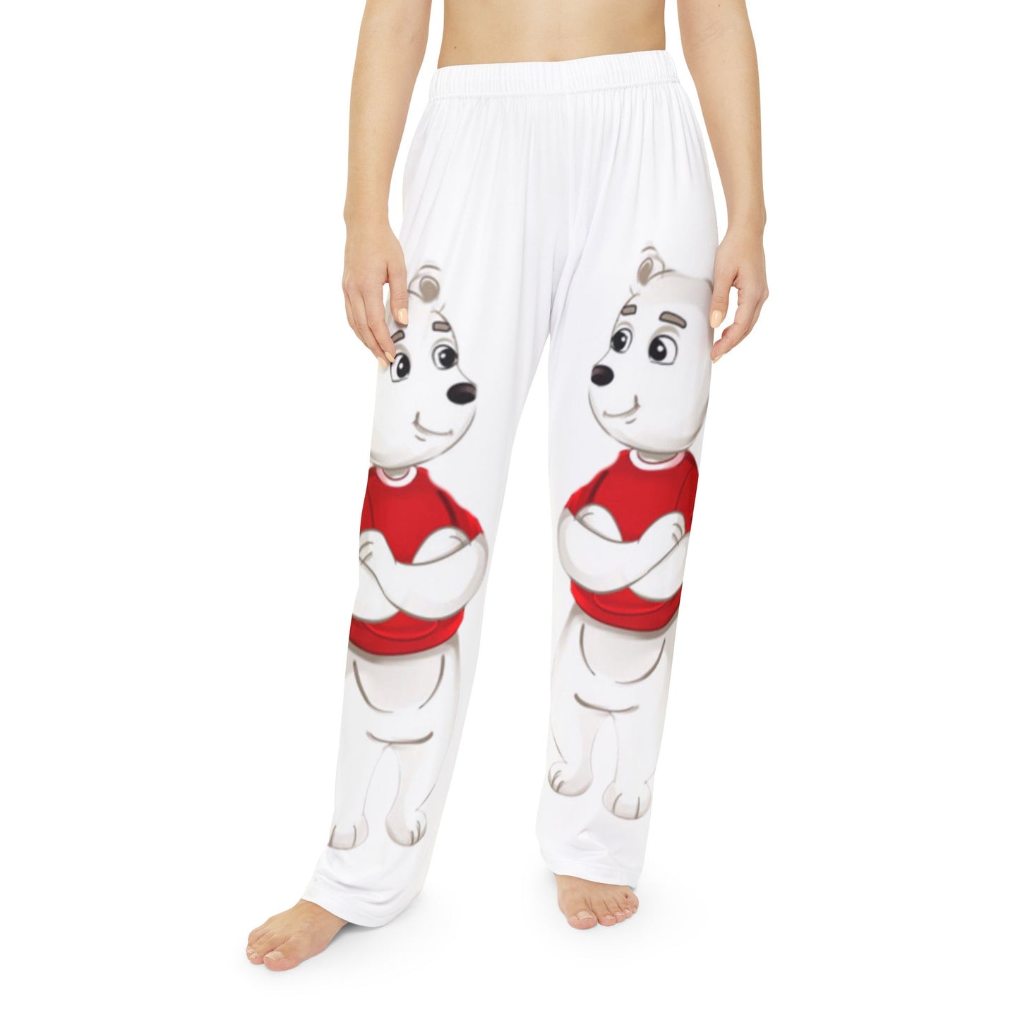 Poro the Polar Bear Women's Pajama Pants (AOP)