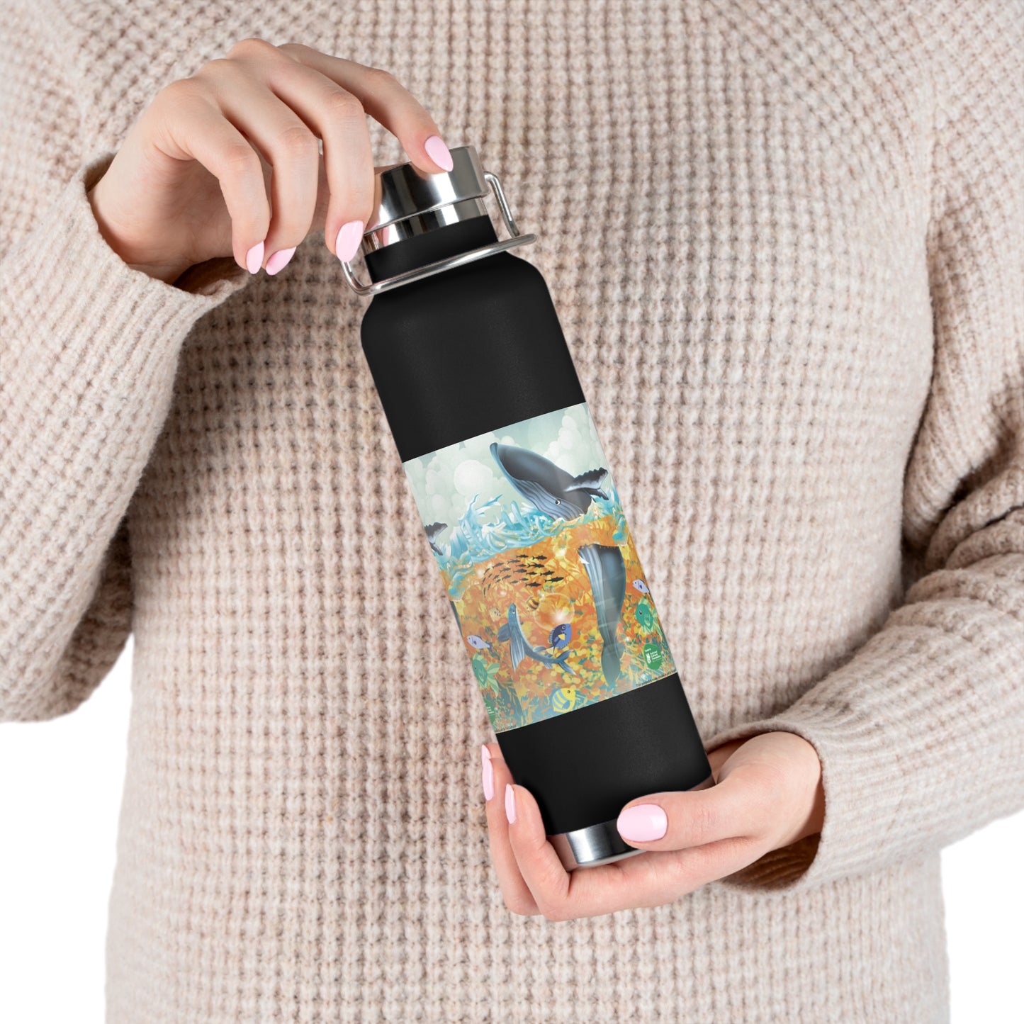 Finley the Flying Fish Copper Vacuum Insulated Bottle, 22oz