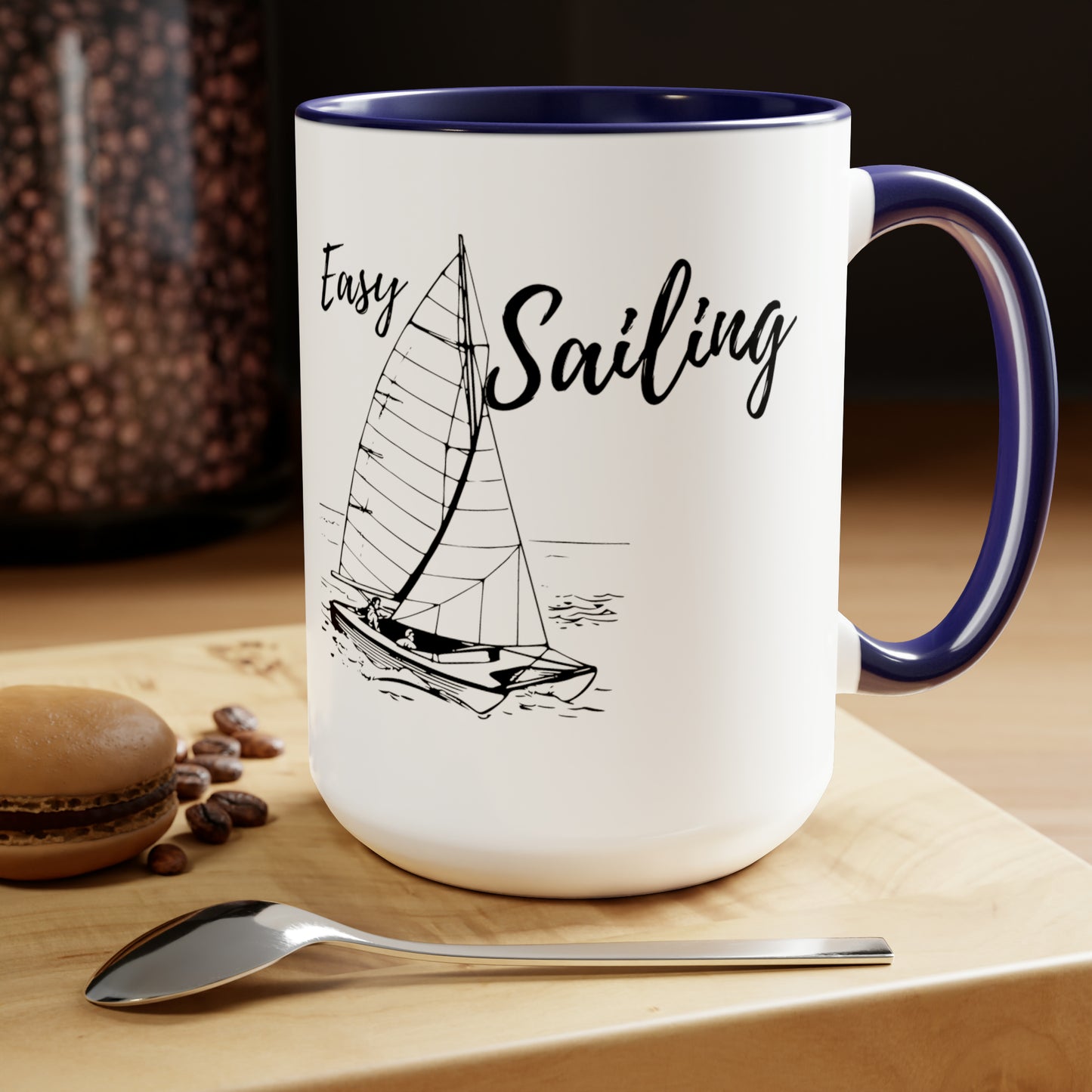 Sailing Two-Tone Coffee Mugs, 15oz