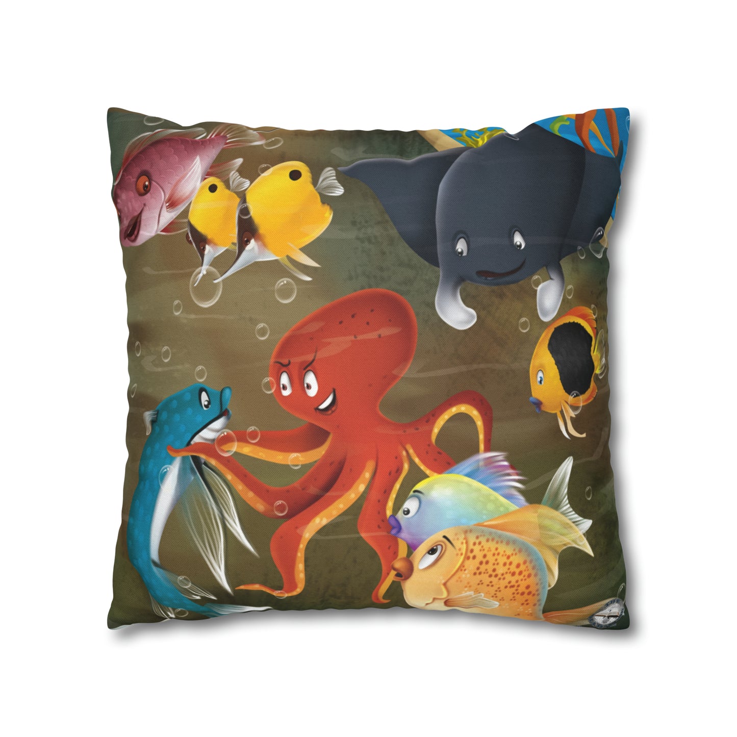 Finley The Flying Fish Spun Polyester Square Pillow Case