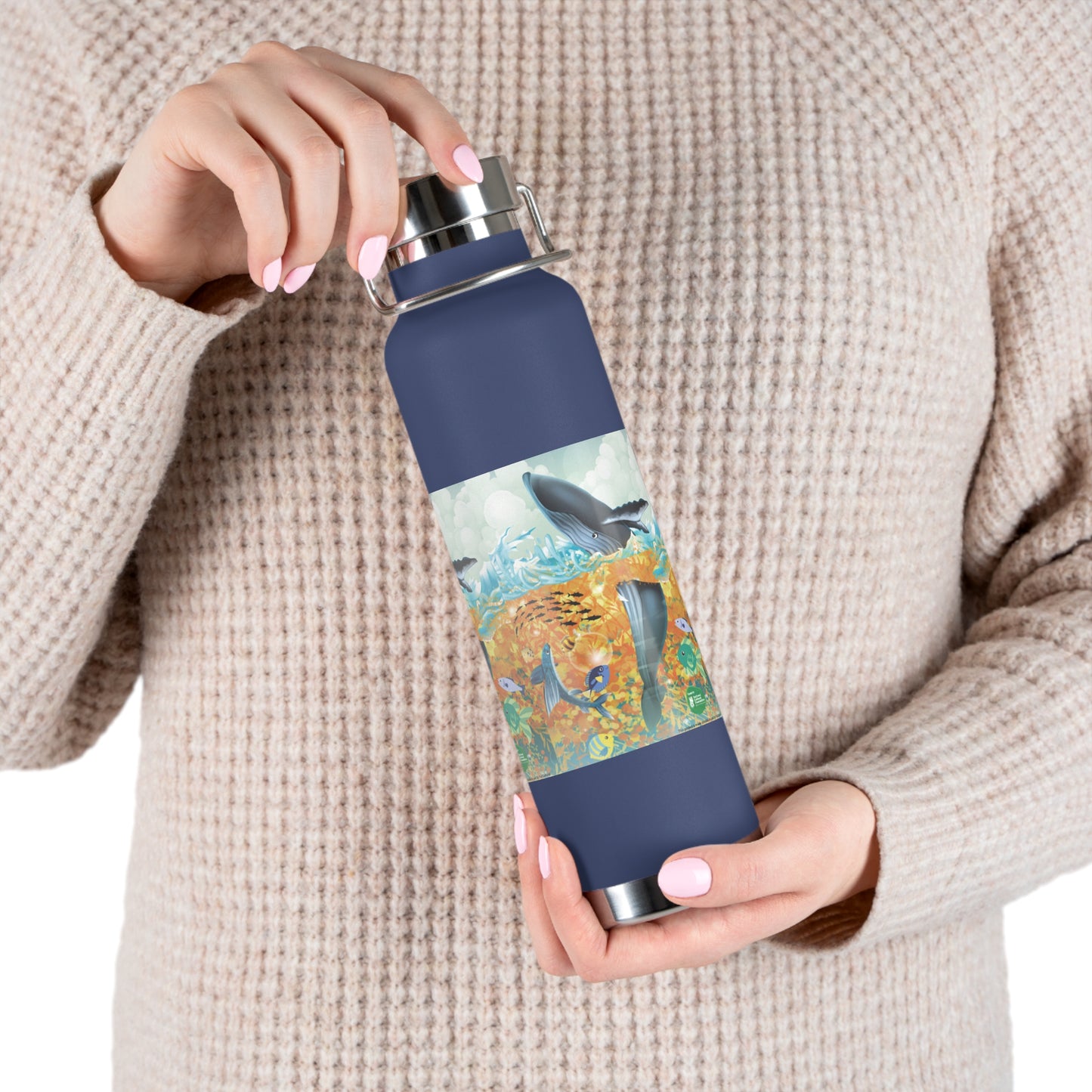 Finley the Flying Fish Copper Vacuum Insulated Bottle, 22oz