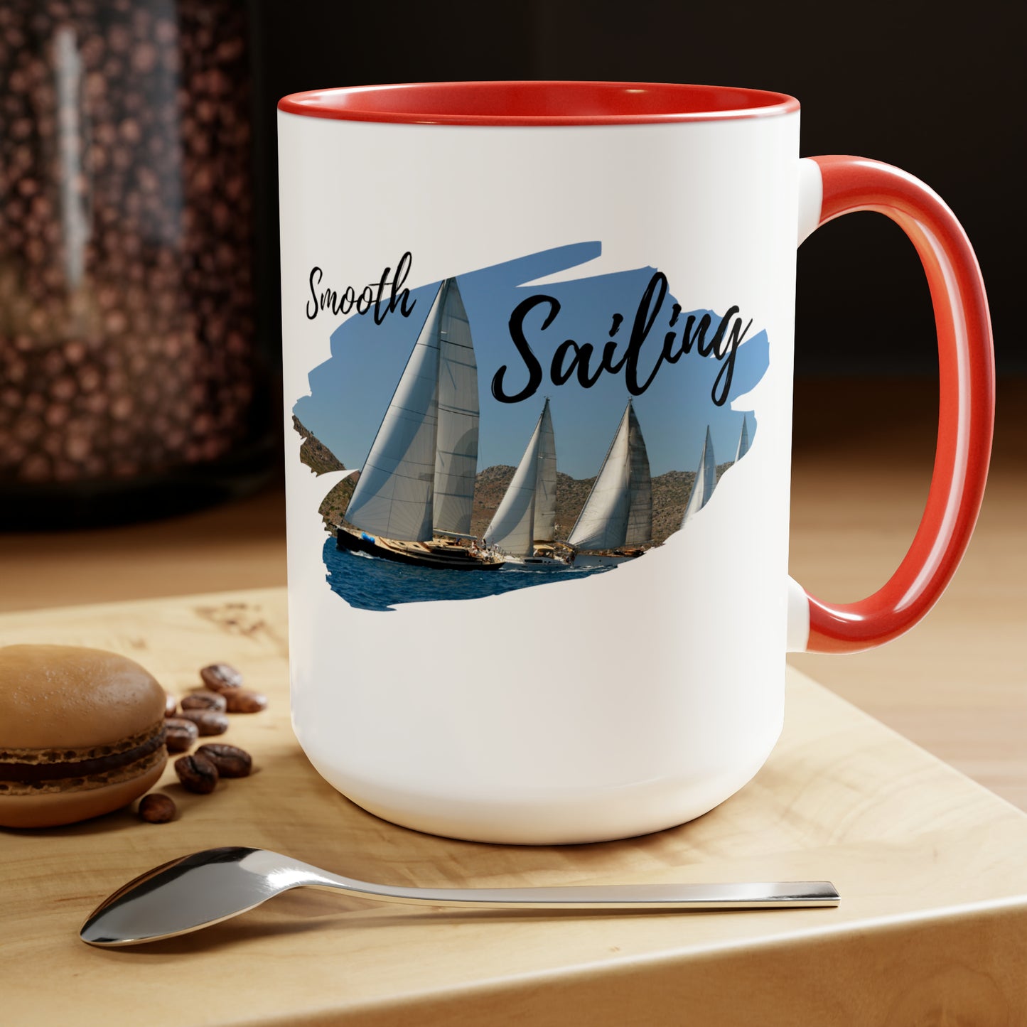 Sailing Two-Tone Coffee Mugs, 15oz