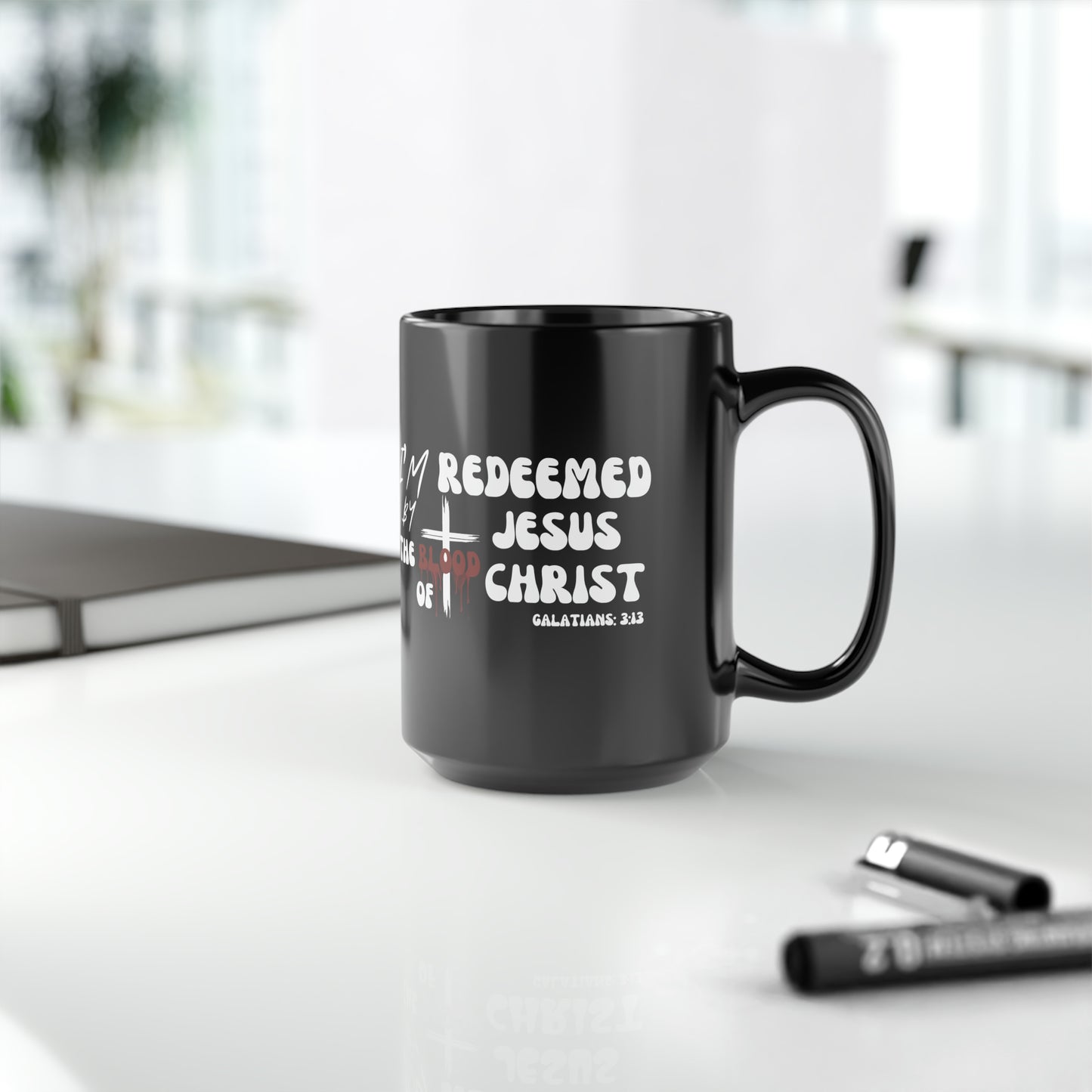 Christian Wear Black Mug, 15oz