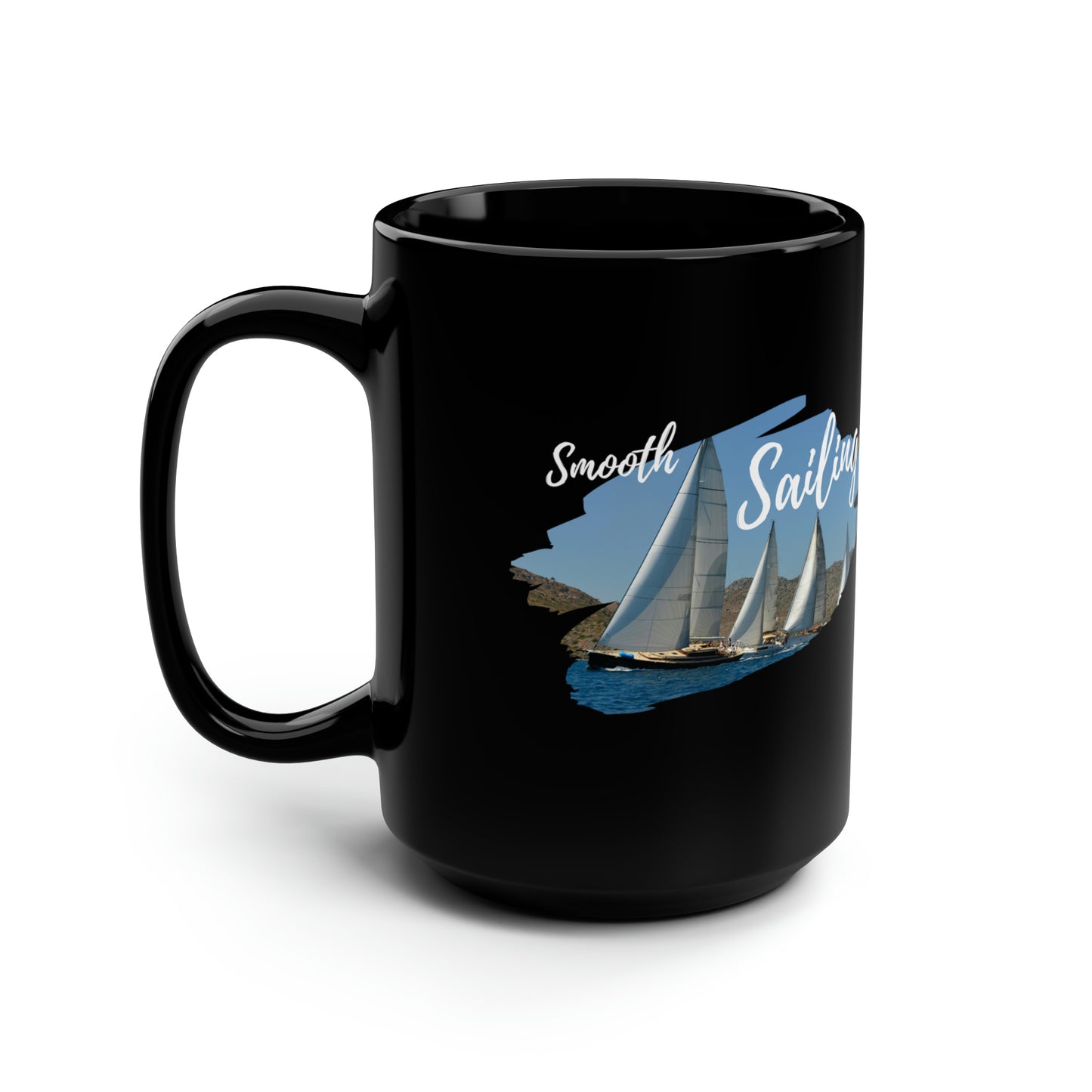 Sailing Black Mug, 15oz