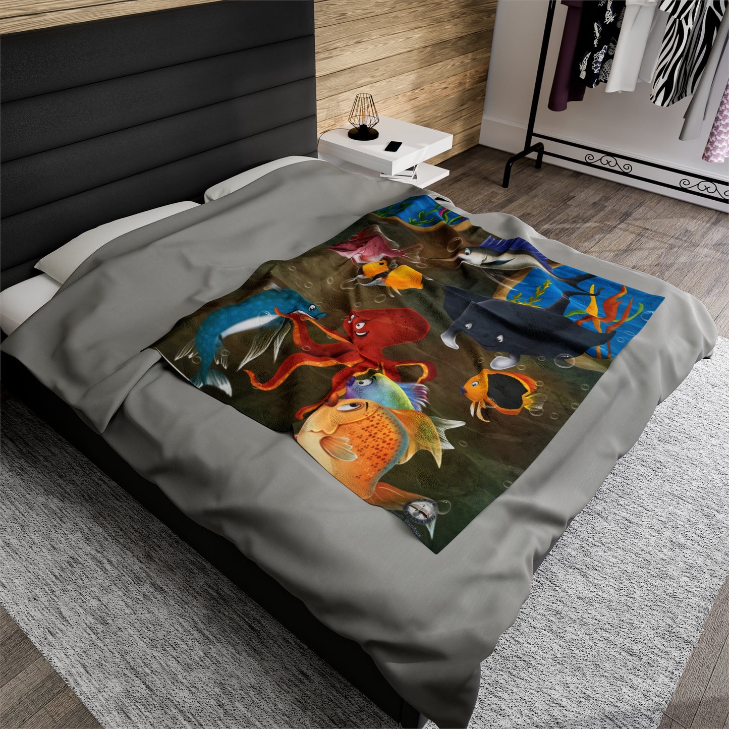 Finley The Flying Fish Velveteen Plush Blanket