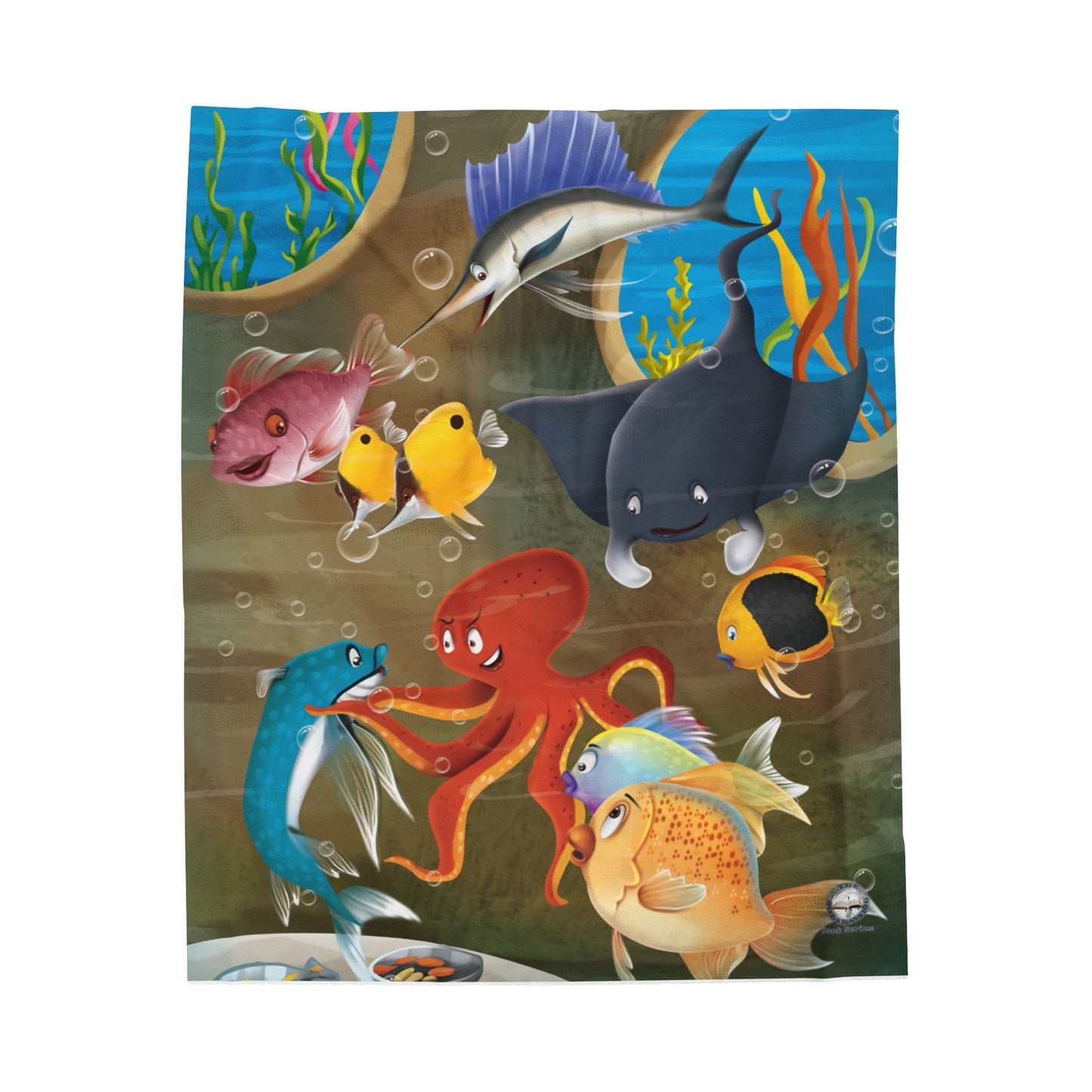 Finley The Flying Fish Velveteen Plush Blanket