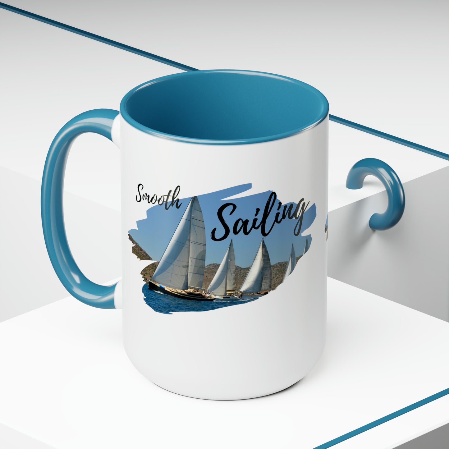 Sailing Two-Tone Coffee Mugs, 15oz