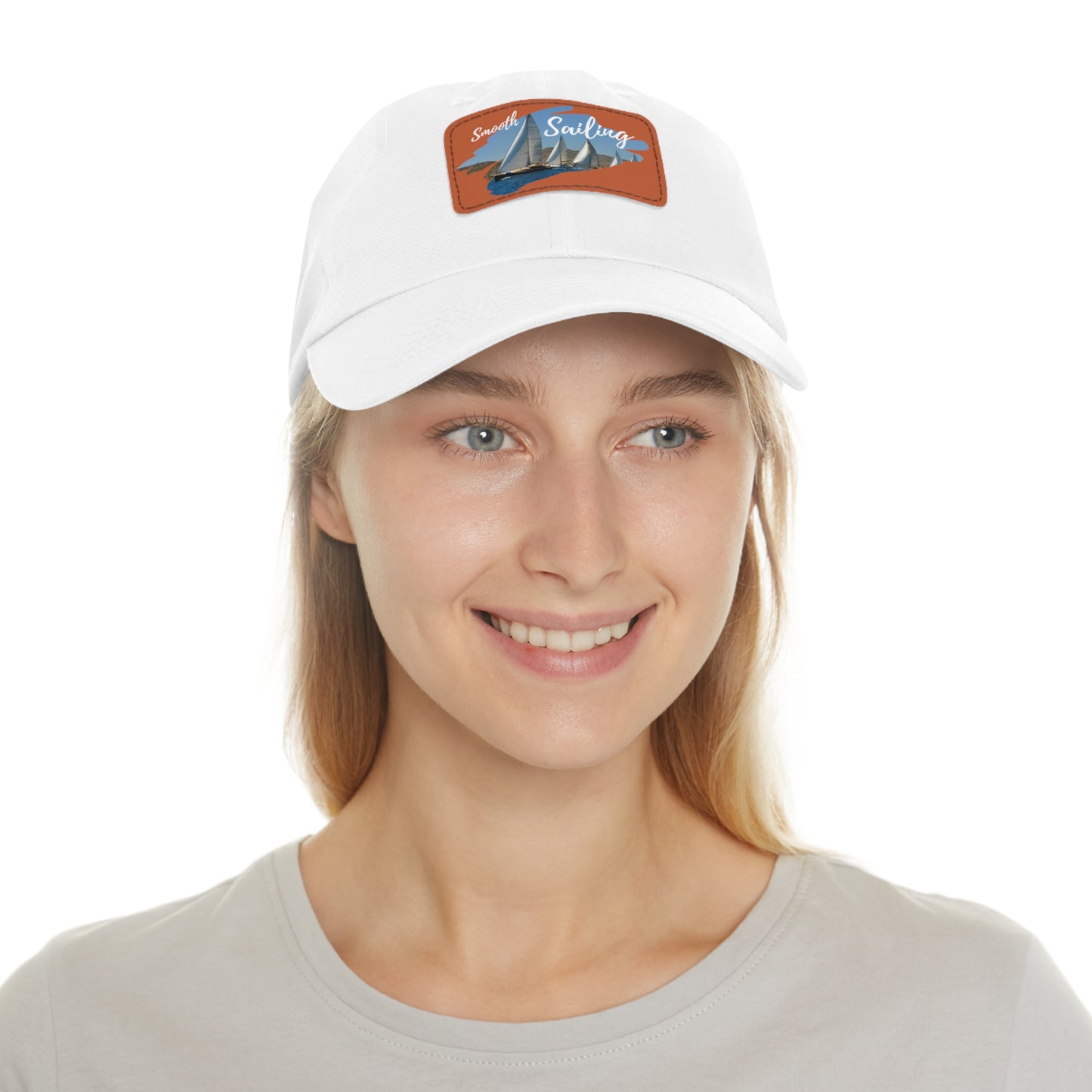 Sailing Dad Hat with Leather Patch (Rectangle)