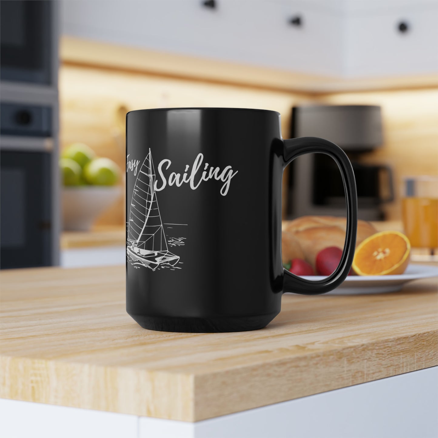 Sailing Black Mug, 15oz