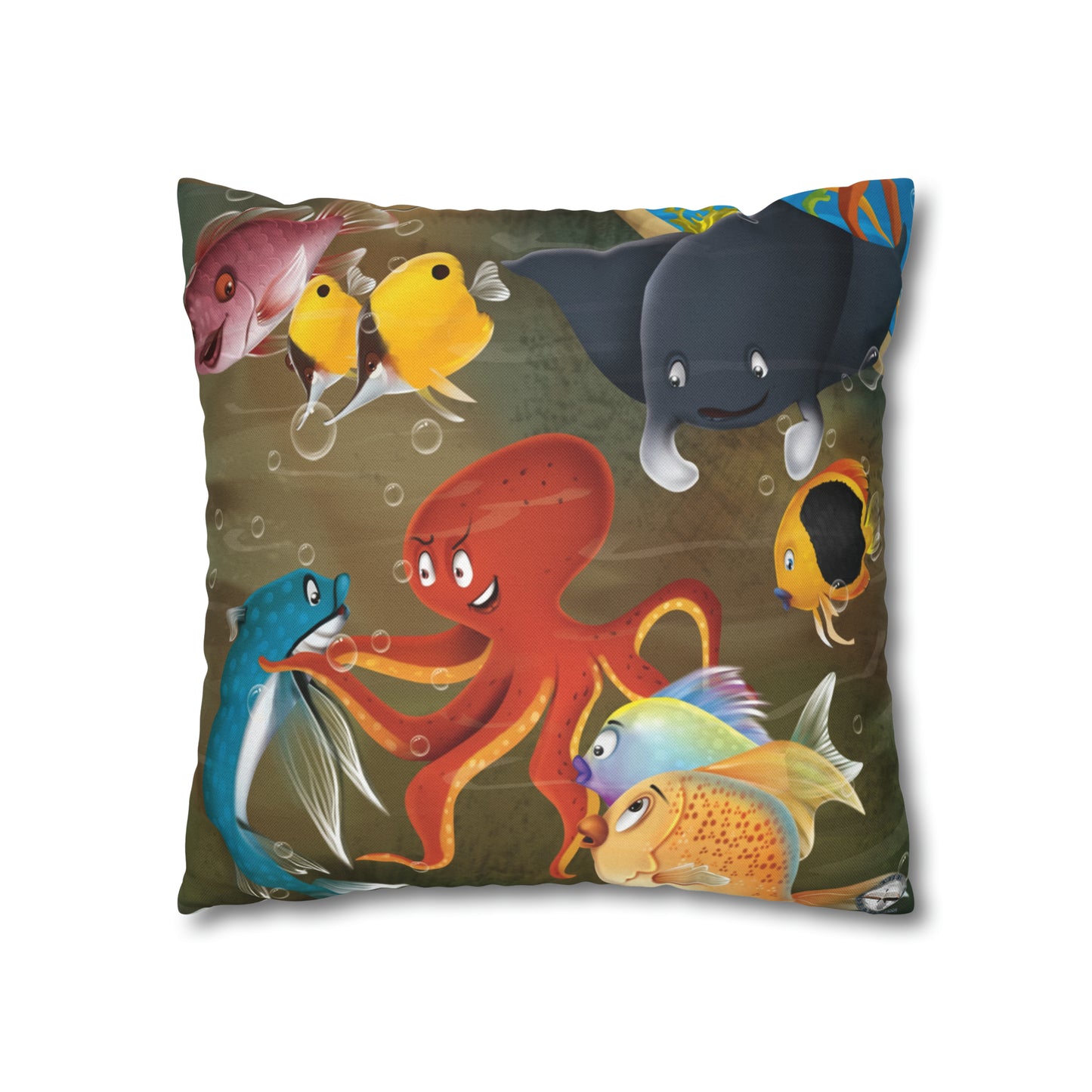 Finley The Flying Fish Spun Polyester Square Pillow Case