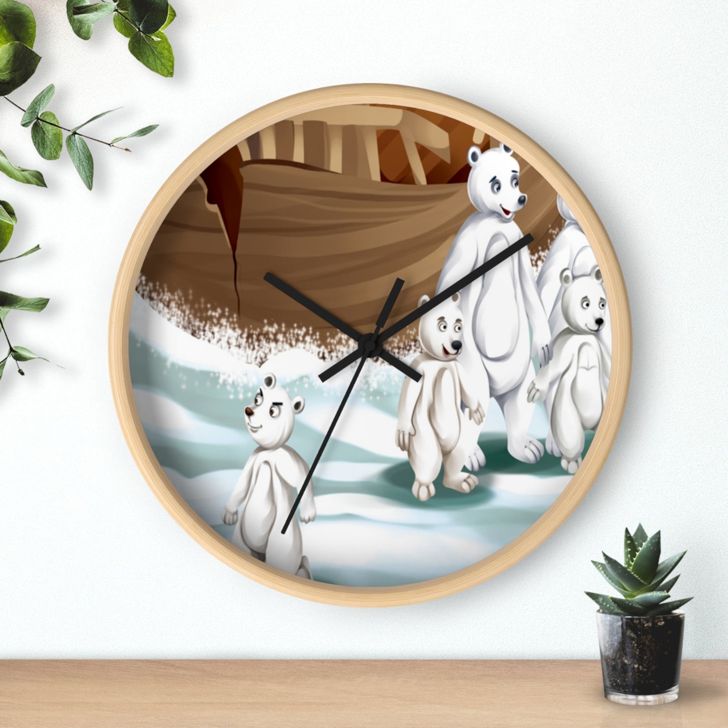 Poro The Polar Bear Wall Clock