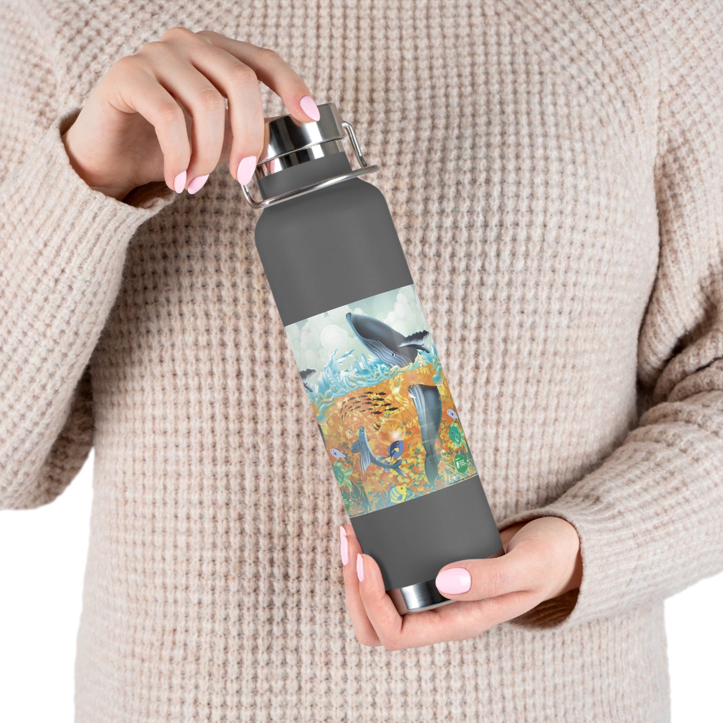 Finley the Flying Fish Copper Vacuum Insulated Bottle, 22oz