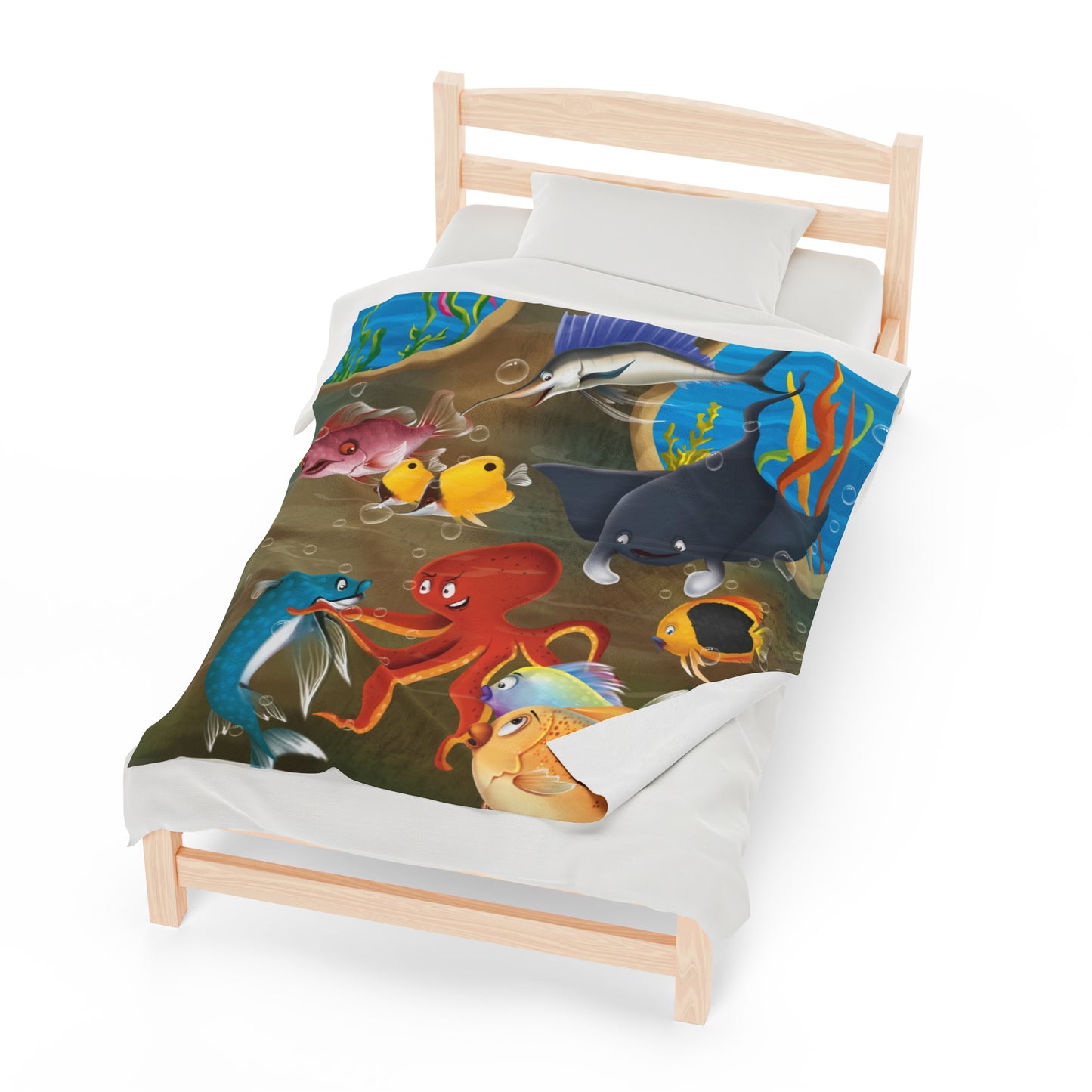 Finley The Flying Fish Velveteen Plush Blanket