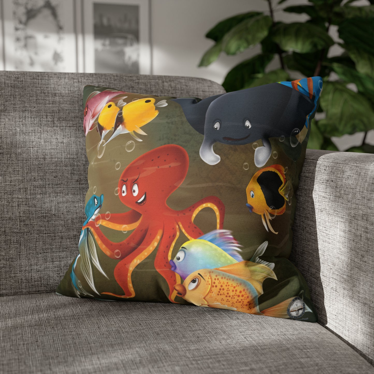 Finley The Flying Fish Spun Polyester Square Pillow Case