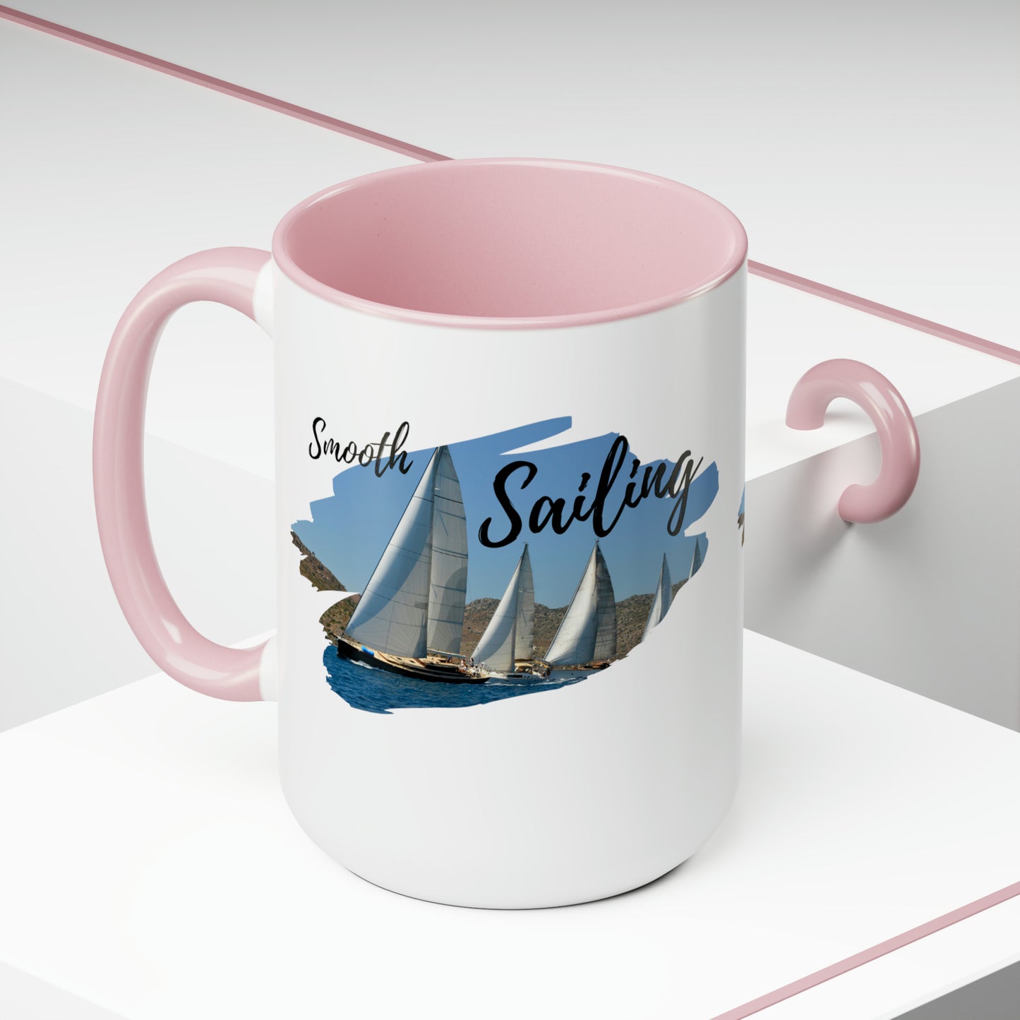 Sailing Two-Tone Coffee Mugs, 15oz