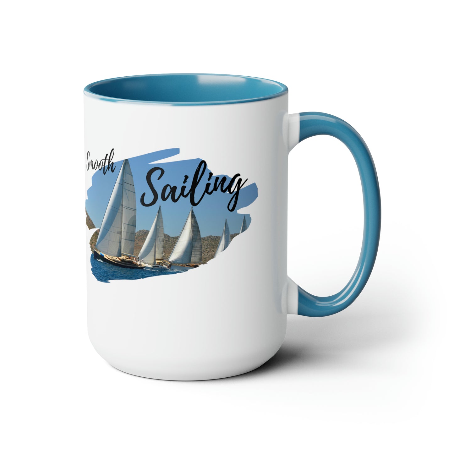 Sailing Two-Tone Coffee Mugs, 15oz