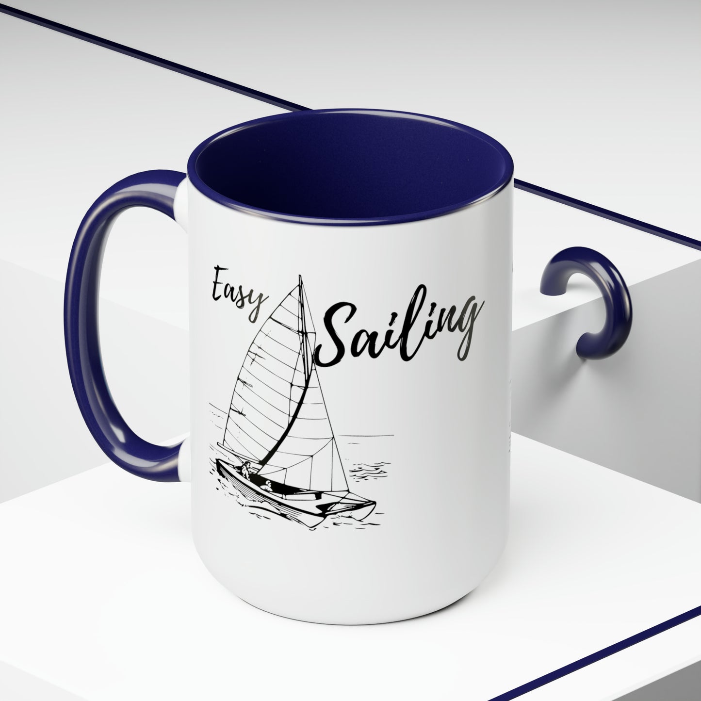 Sailing Two-Tone Coffee Mugs, 15oz