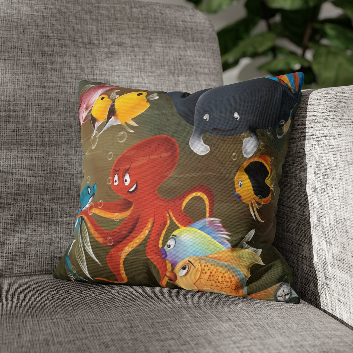 Finley The Flying Fish Spun Polyester Square Pillow Case