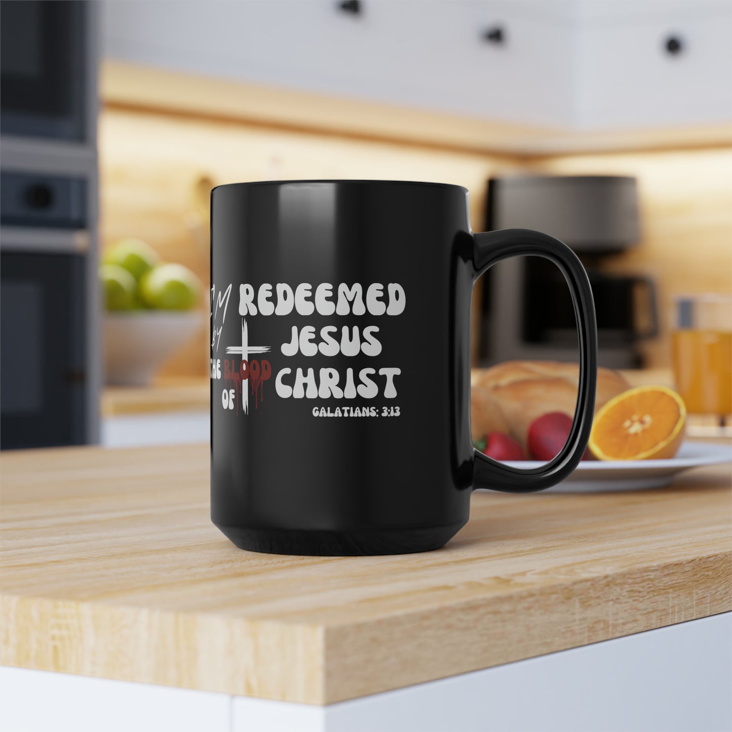 Christian Wear Black Mug, 15oz