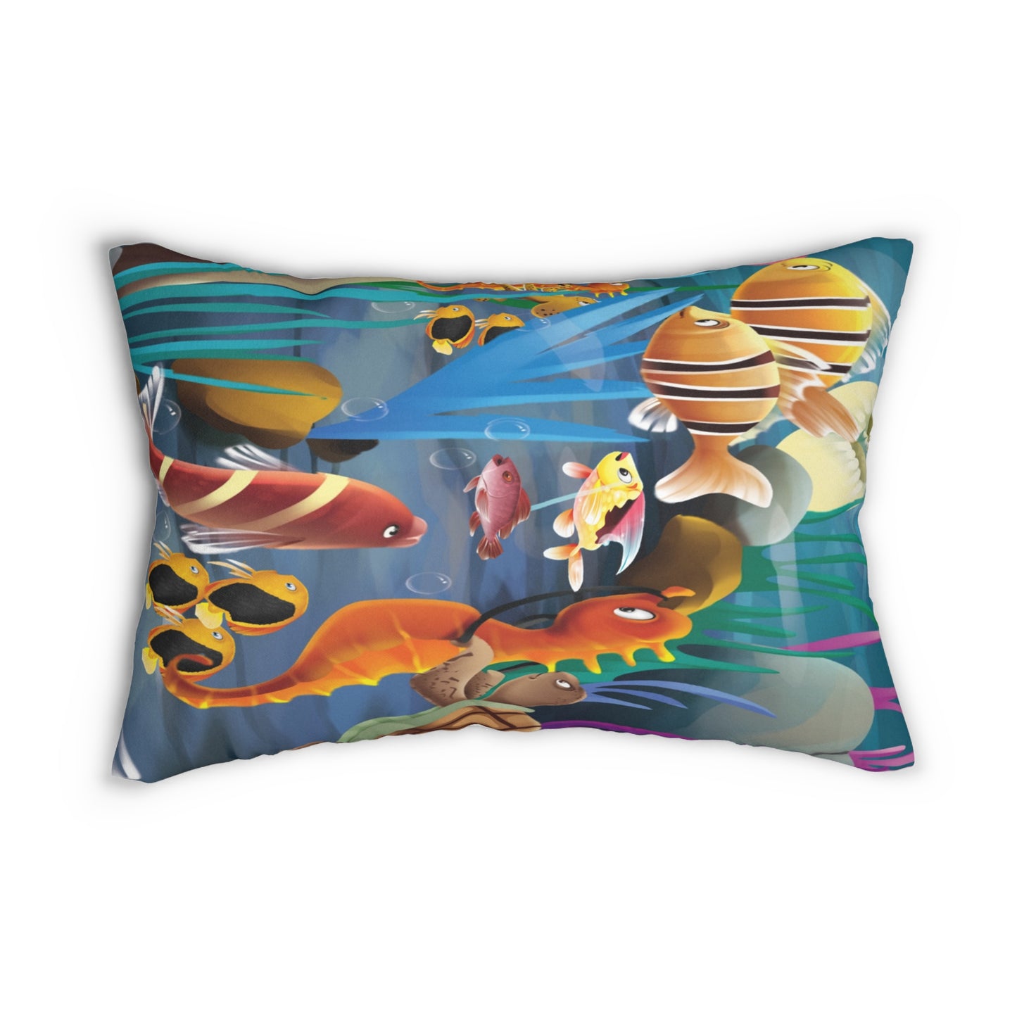 Finley the Flying Fish Spun Polyester Lumbar Pillow