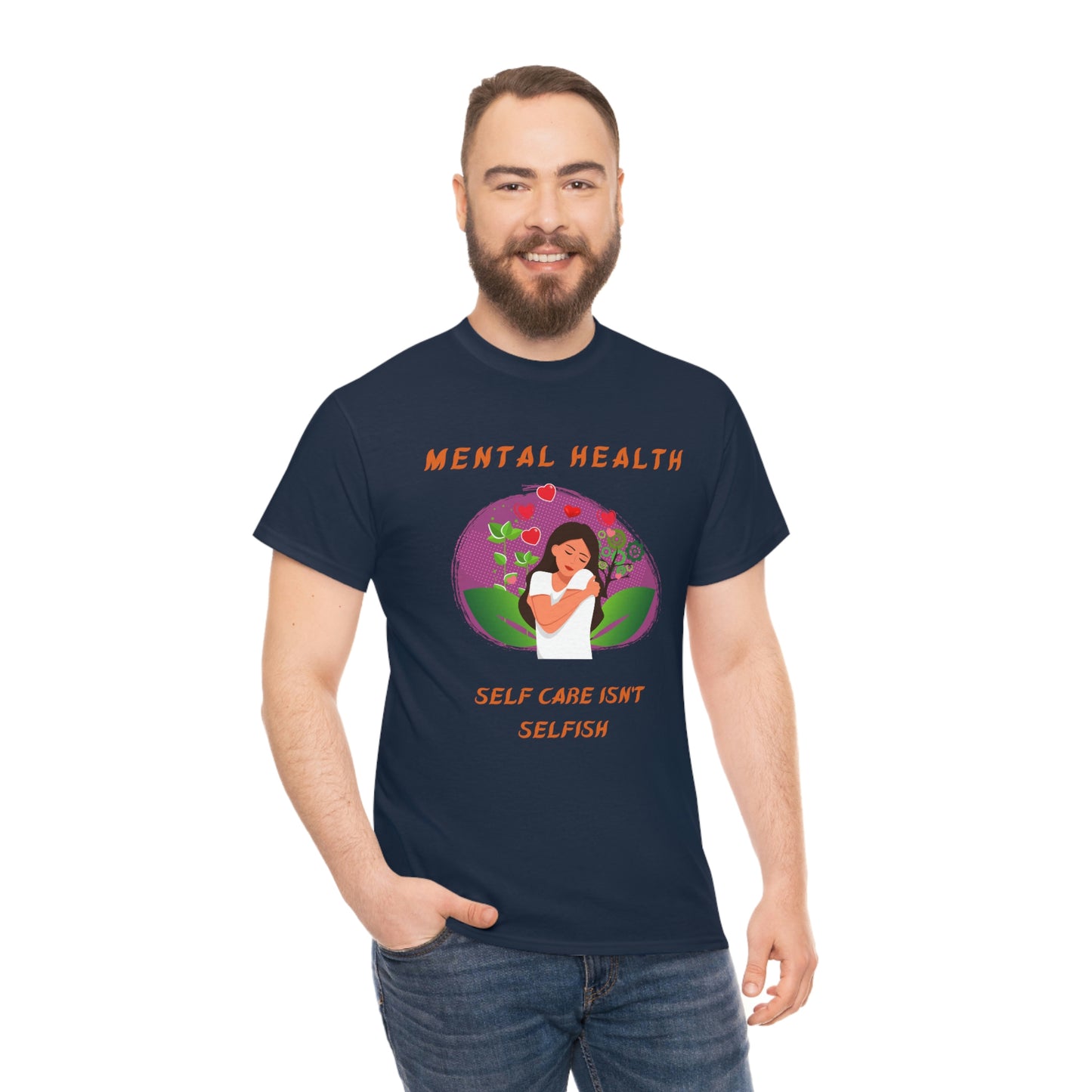 Mental Health Self Care Unisex Heavy Cotton Tee