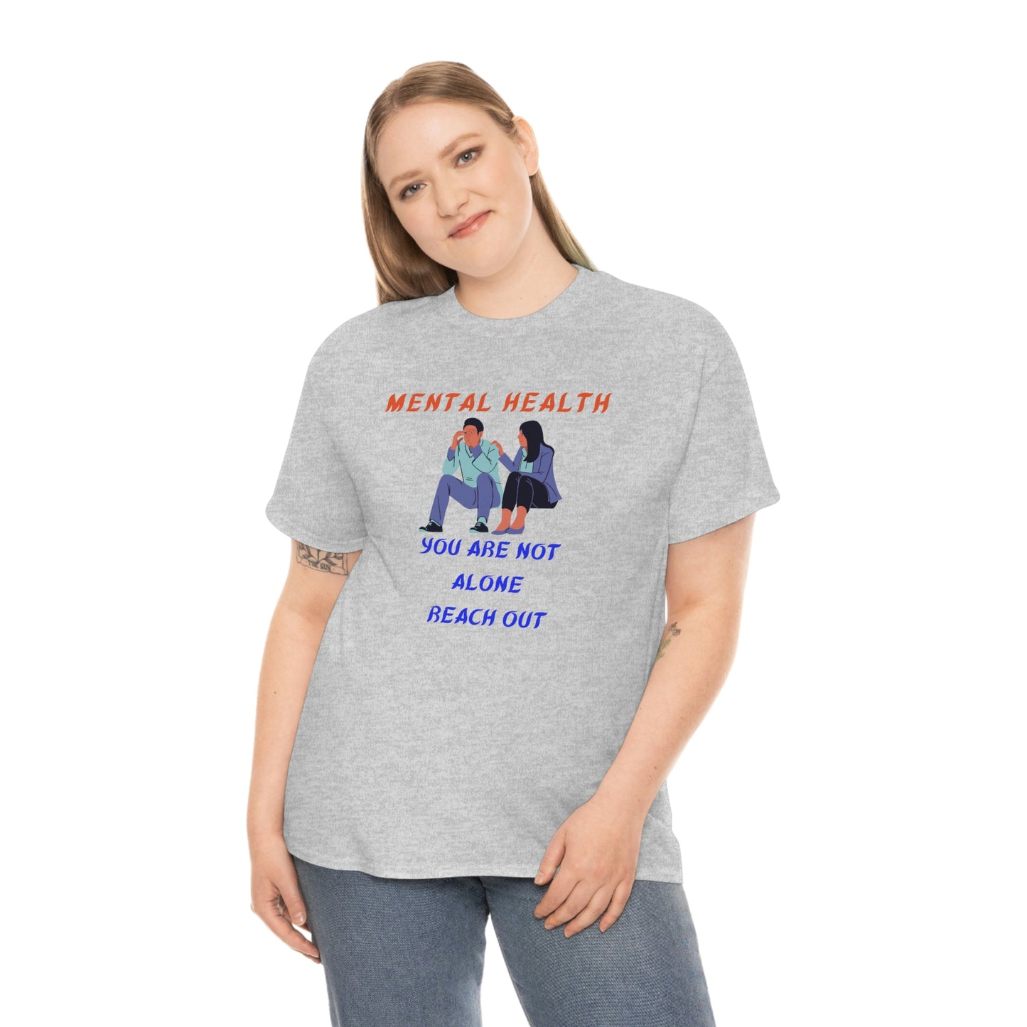 Mental Health You Are Not Alone Unisex Heavy Cotton Tee