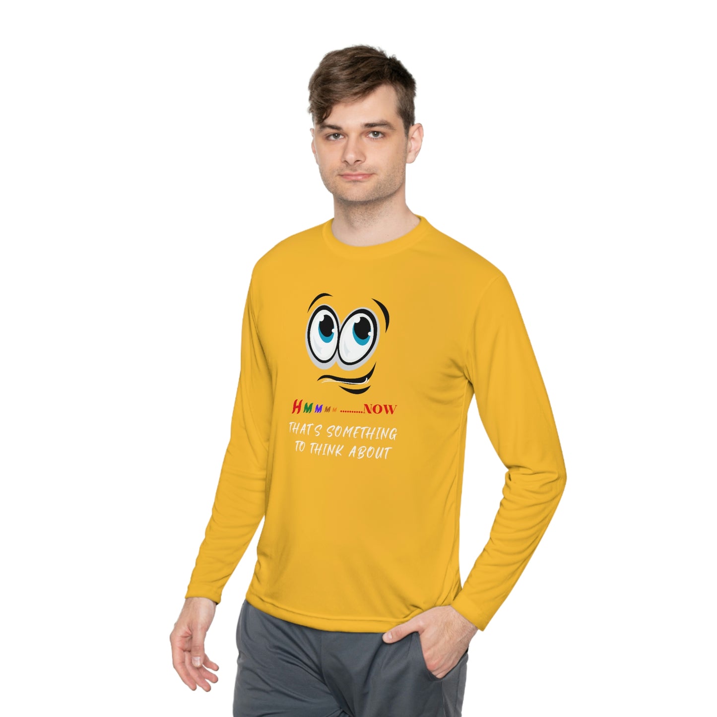 Hmmm, Unisex Lightweight Long Sleeve Tee