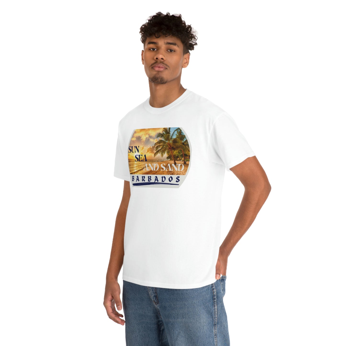 Sun Sea Sand Barbados Unisex Heavy Cotton Tee