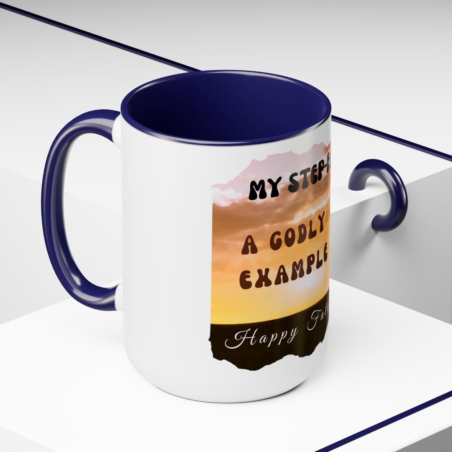 Exotic Print Father's Day Two-Tone Coffee Mugs, 15oz