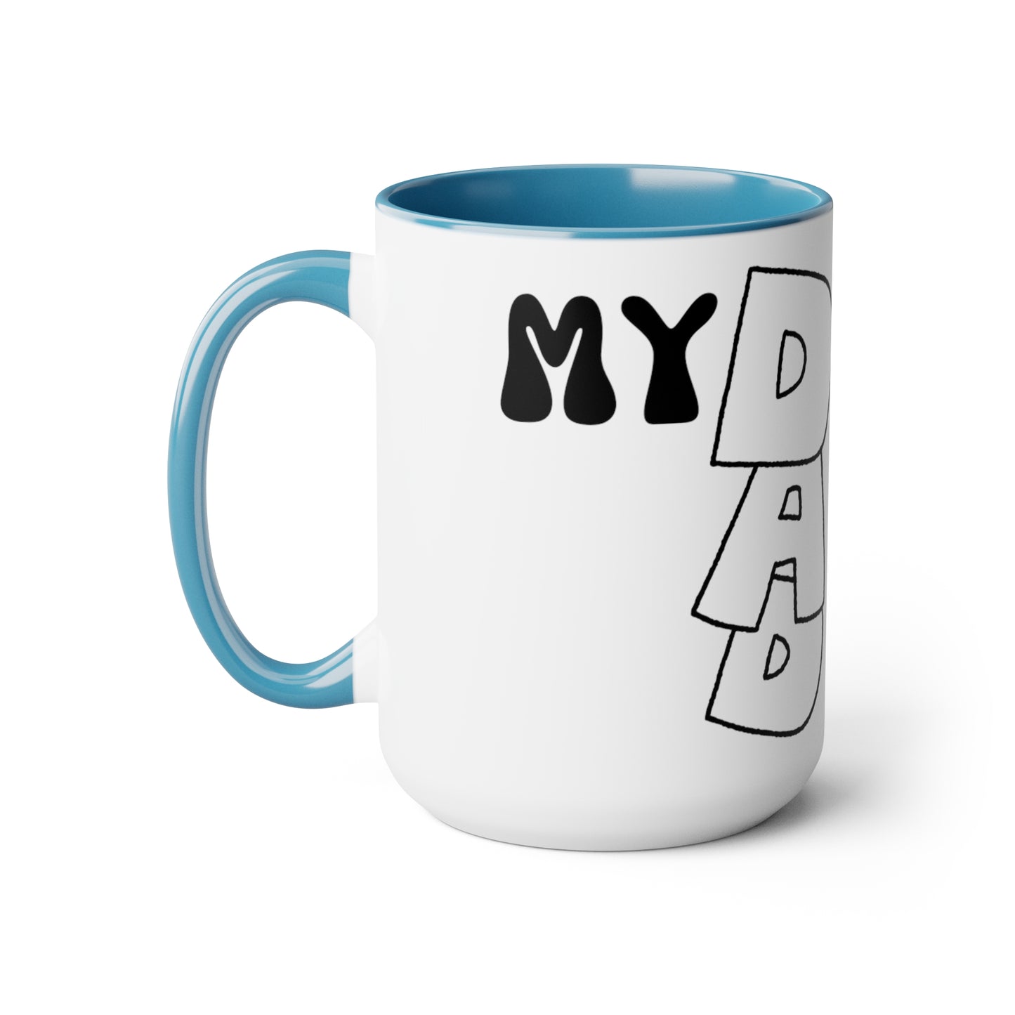 Exotic Print Fathers Day Two-Tone Coffee Mugs, 15oz