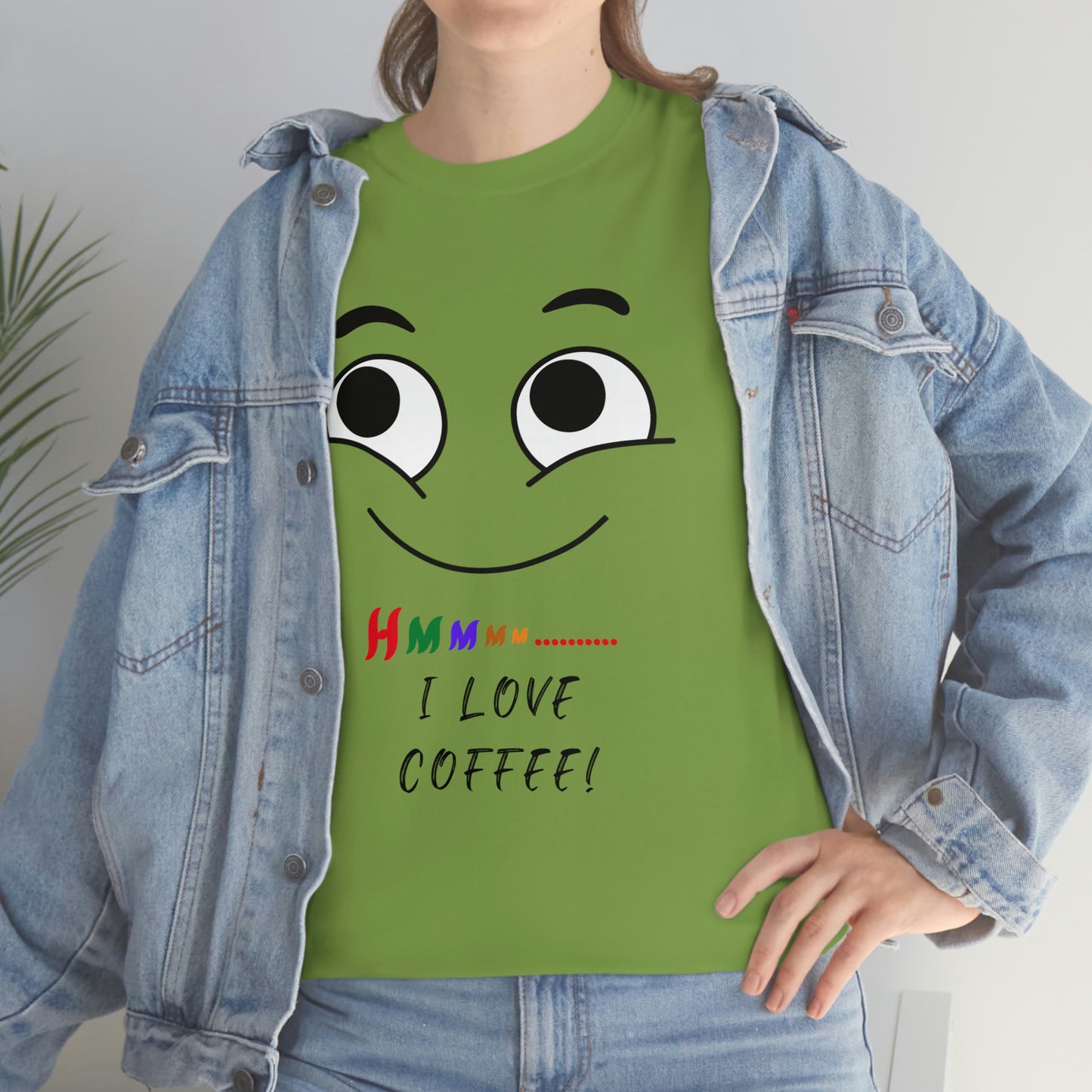 Hmmm... I Love Coffee, Unisex Heavy Cotton Tee