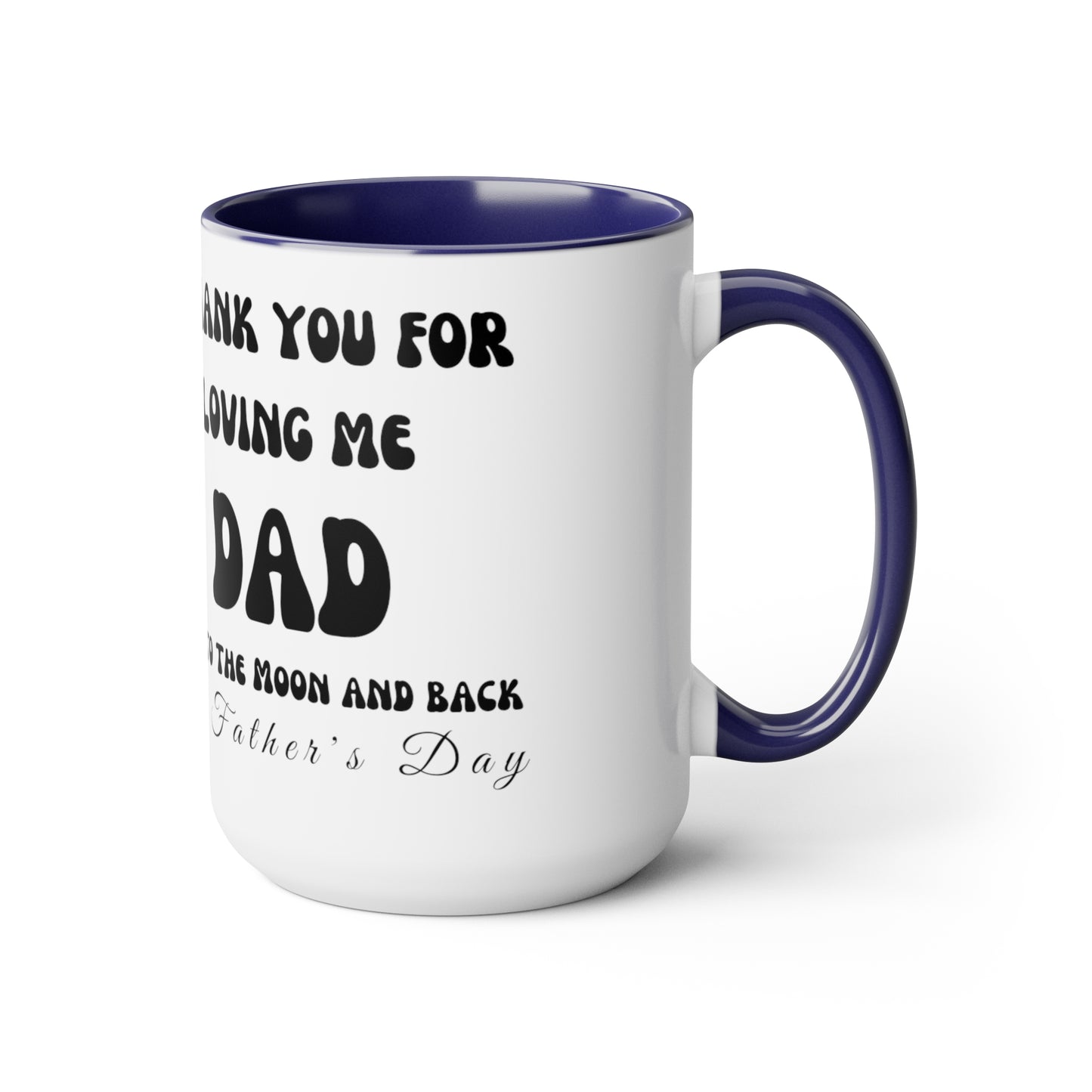 Exotic Print Father's Day "Love you to the moon and back" Two-Tone Coffee Mugs, 15oz