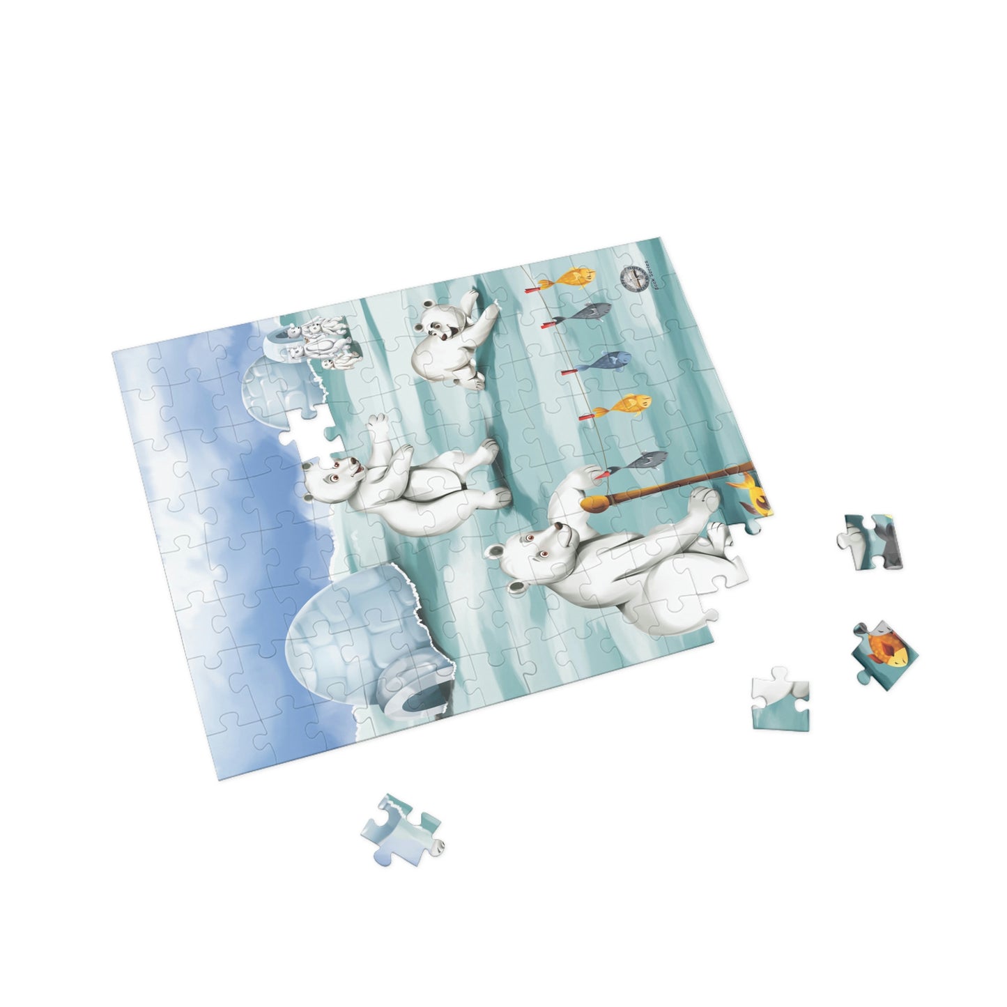 Poro the Polar Bear Family Fishing Puzzle (96, 252, 500, 1000-Piece)