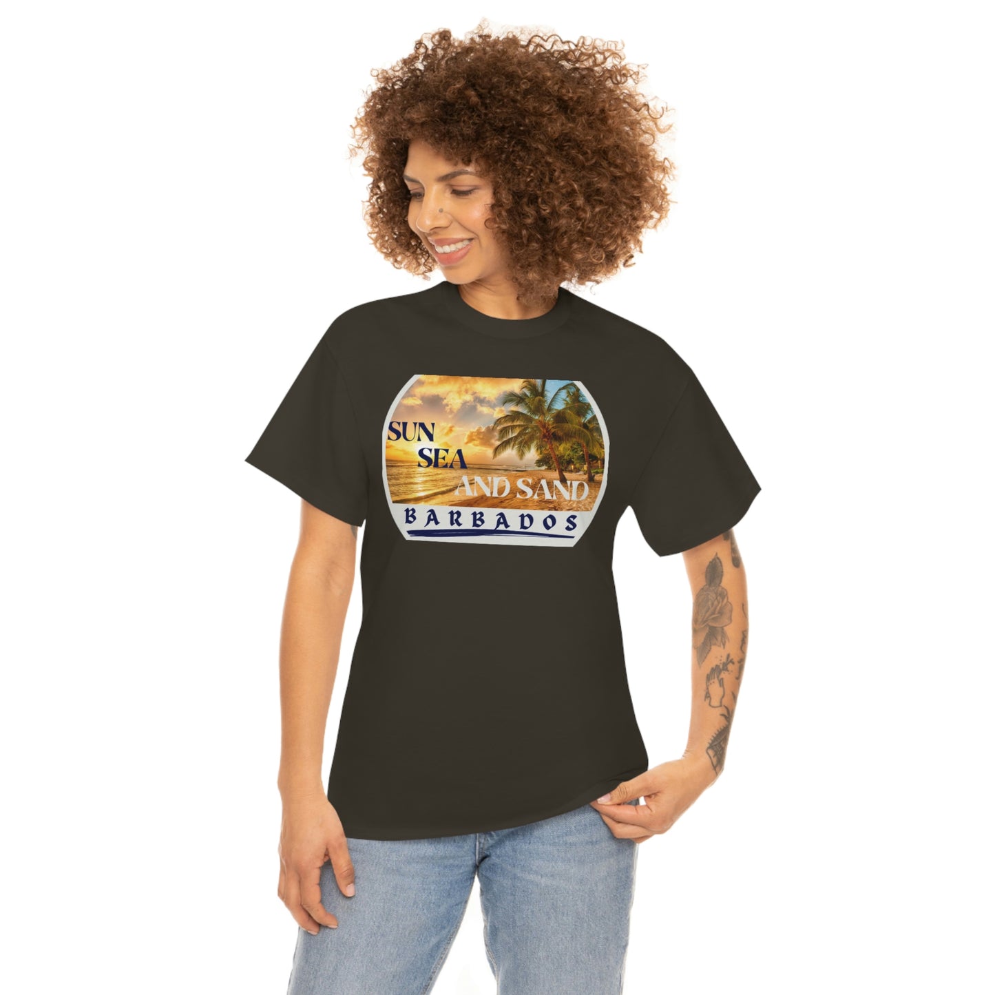 Sun Sea Sand Barbados Unisex Heavy Cotton Tee