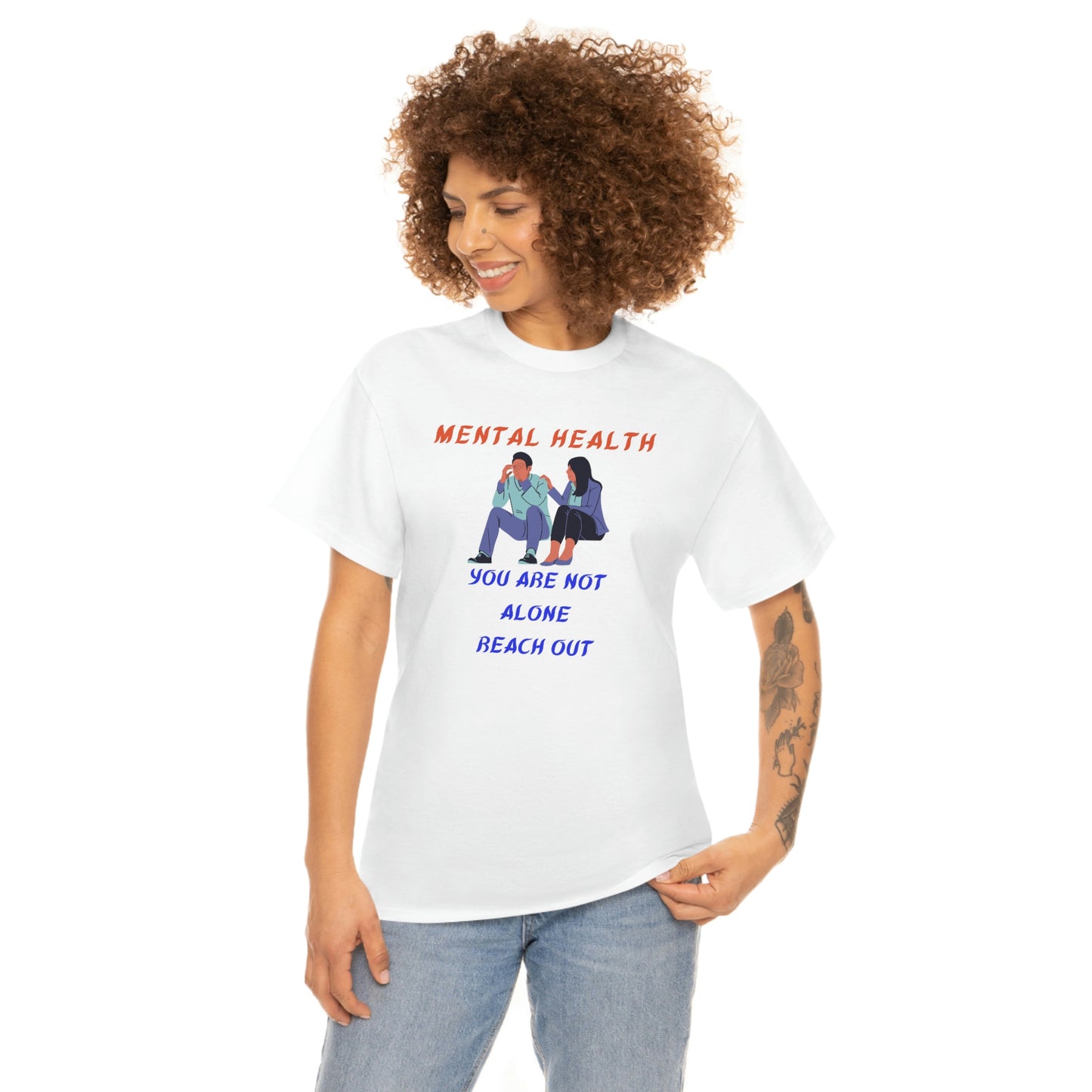 Mental Health You Are Not Alone Unisex Heavy Cotton Tee