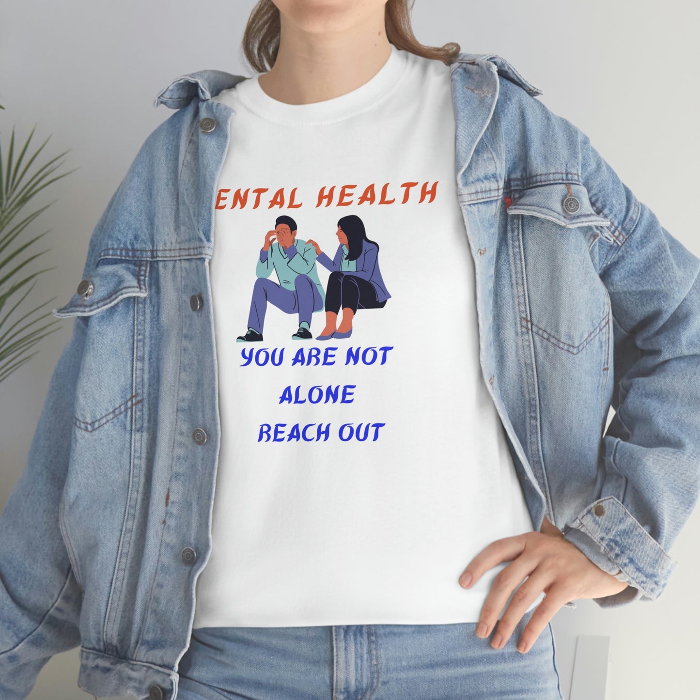 Mental Health You Are Not Alone Unisex Heavy Cotton Tee