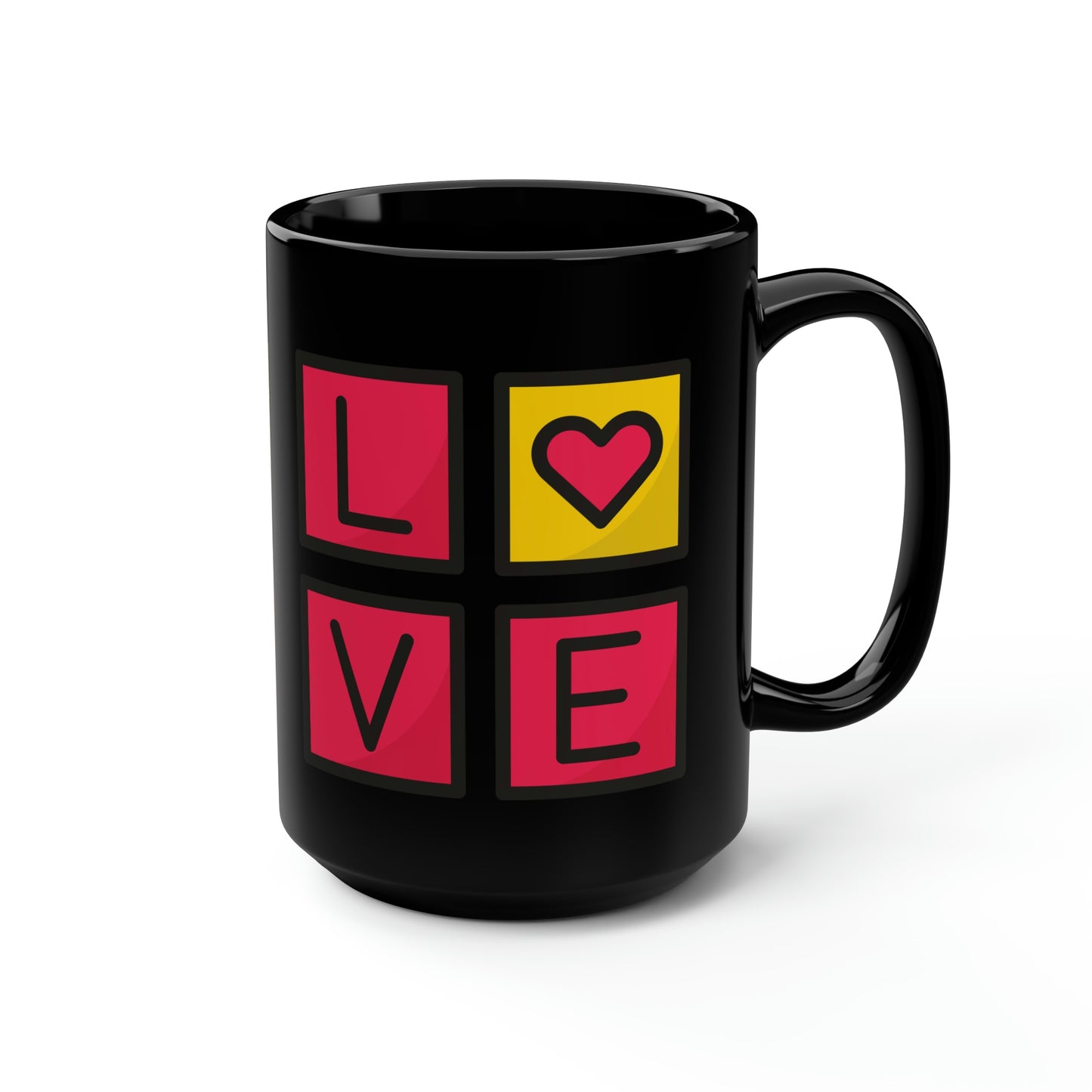 Love Black Mug, 15oz