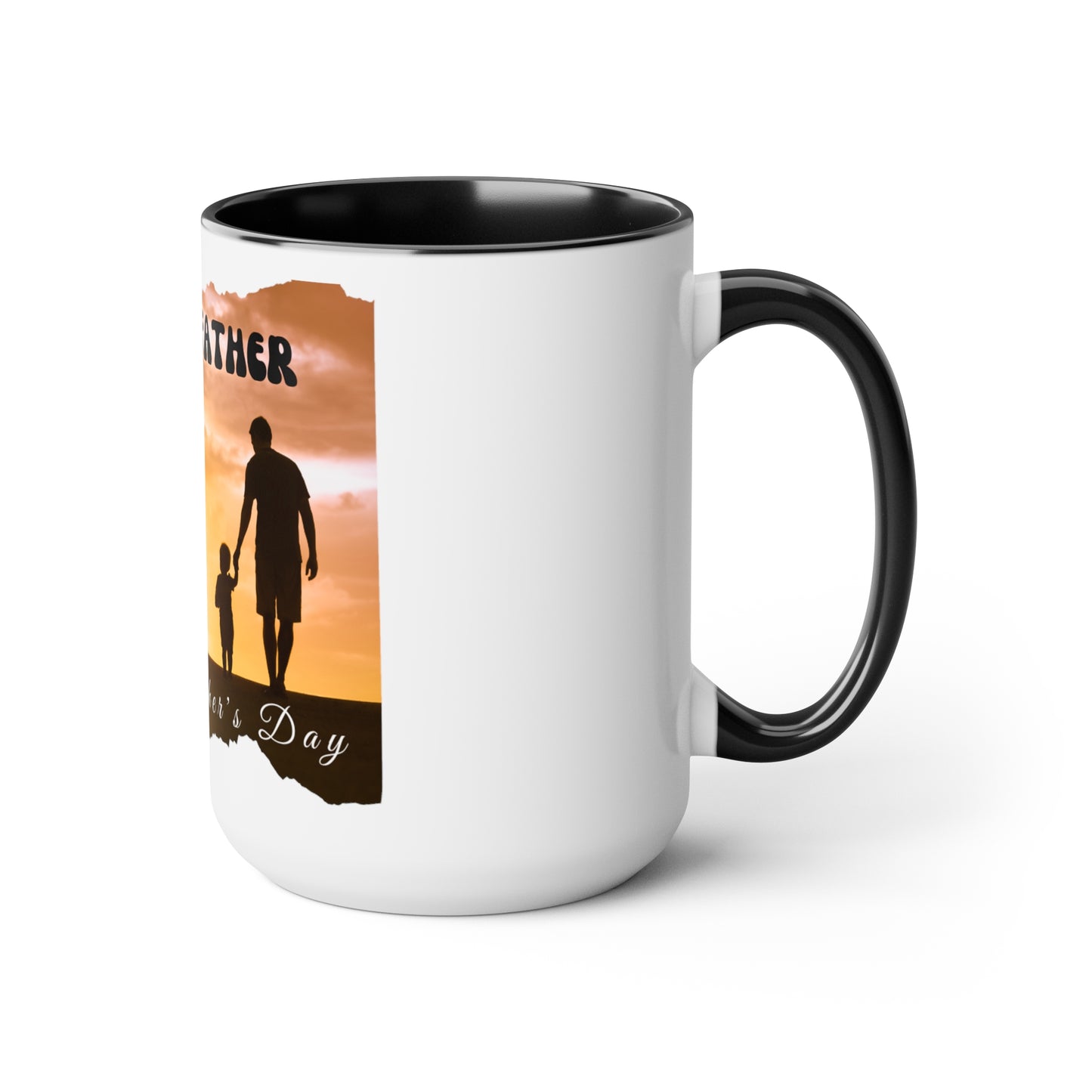 Exotic Print Father's Day Two-Tone Coffee Mugs, 15oz