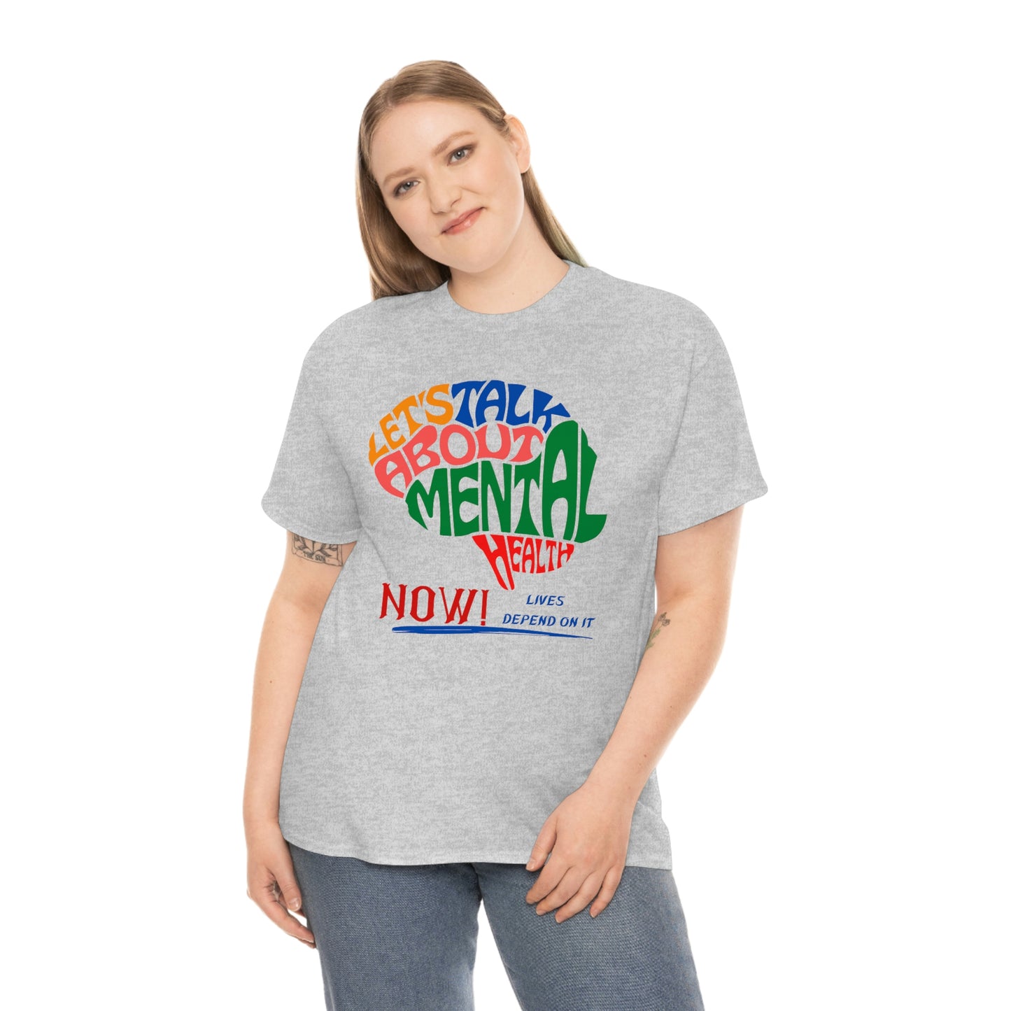 Let's Talk About Mental Health Unisex Heavy Cotton Tee