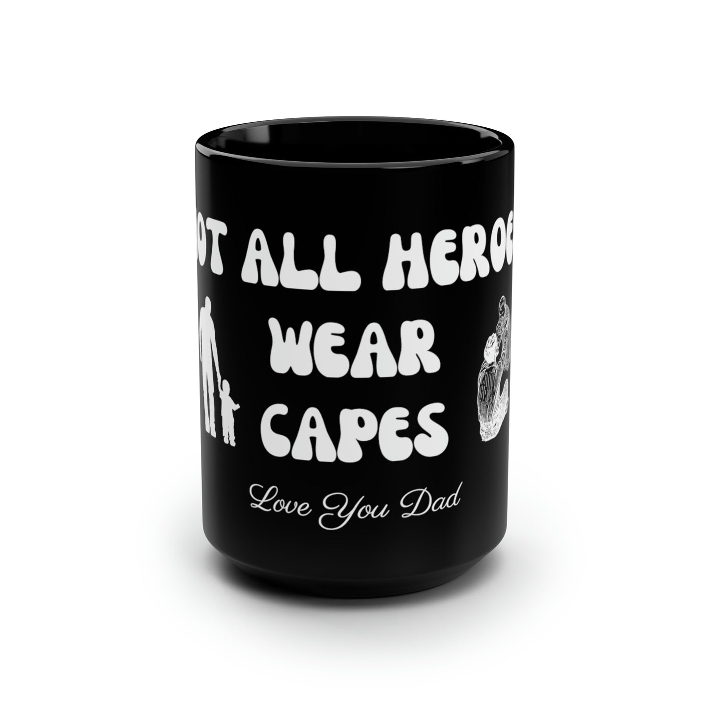 Exotic Print Fathers Day Black Mug, 15oz