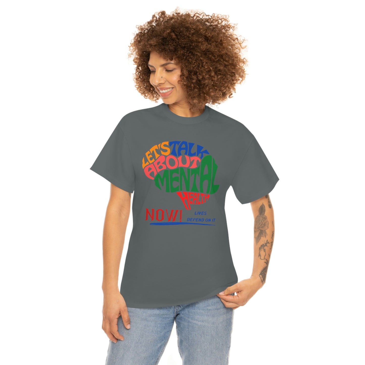 Let's Talk About Mental Health Unisex Heavy Cotton Tee