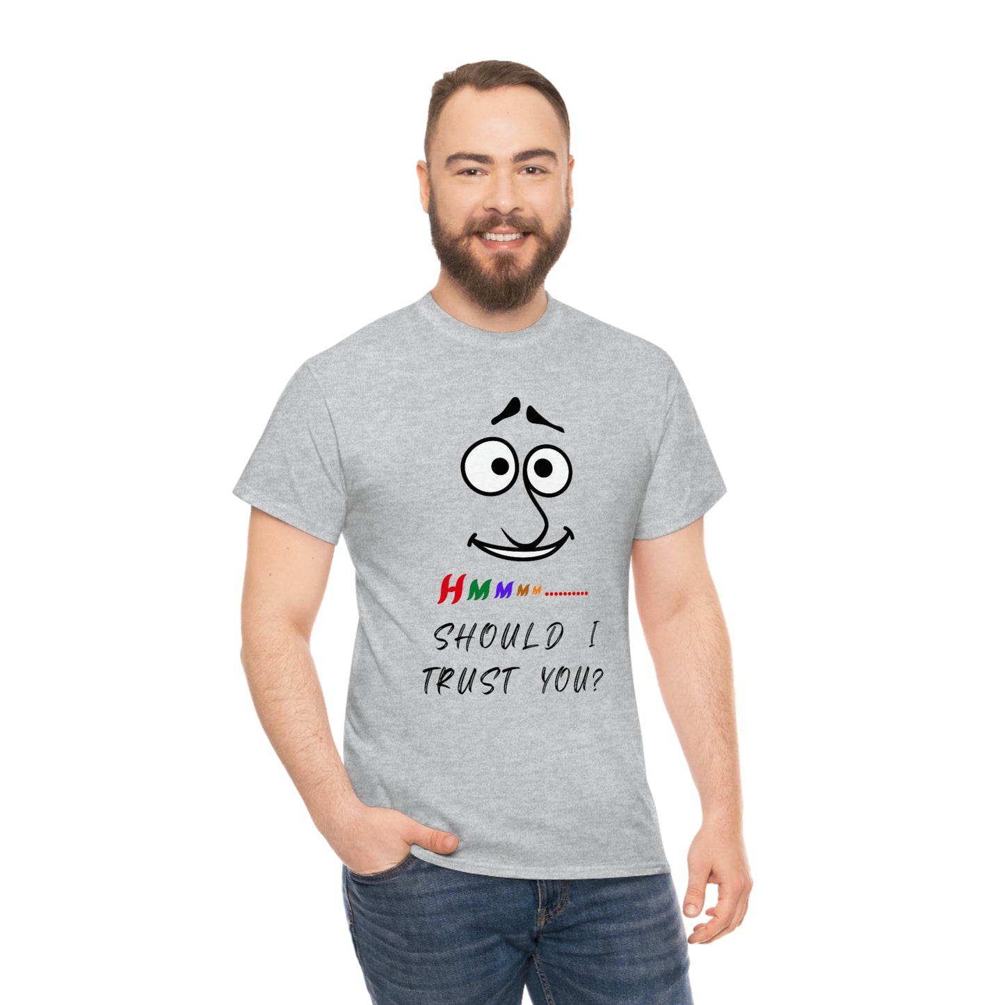 Hmmm, Funny, Unisex Heavy Cotton Tee