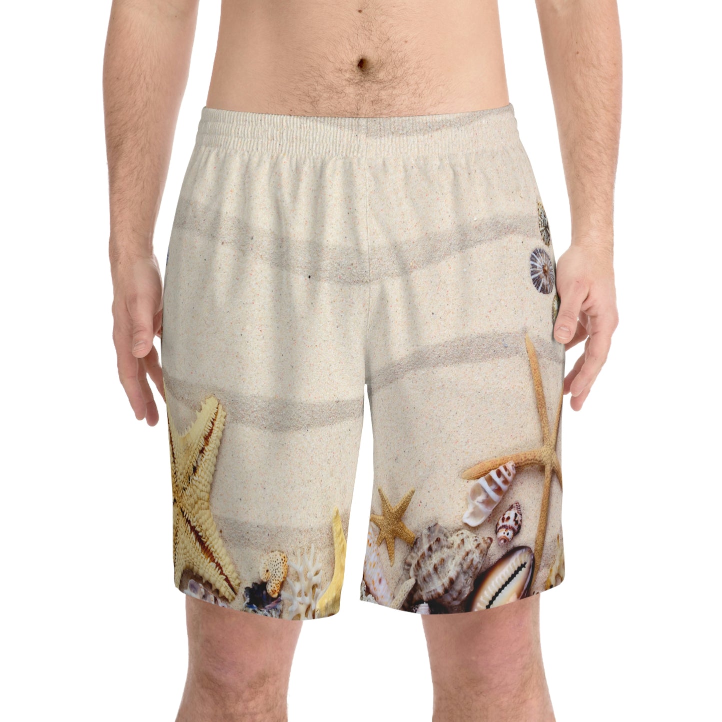 Exotic Print Men's Elastic Beach Shorts (AOP)