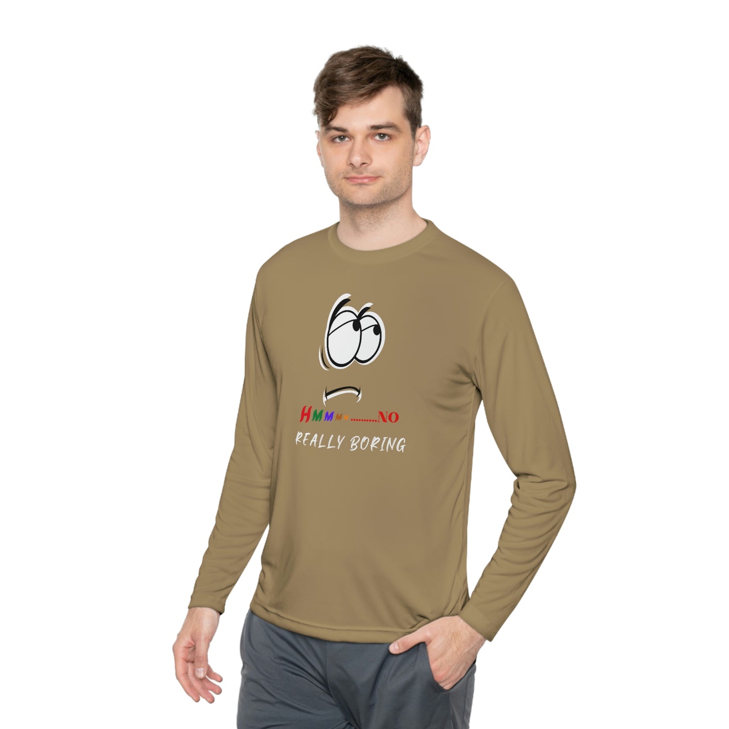 Hmmm... No Really Boring, Unisex Lightweight Long Sleeve Tee