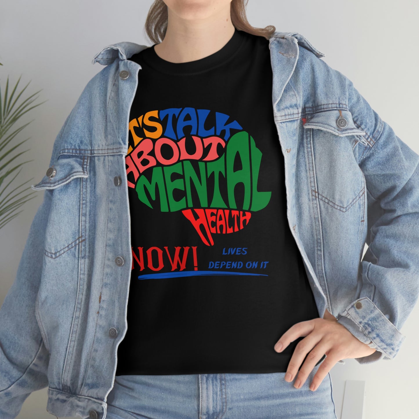 Let's Talk About Mental Health Unisex Heavy Cotton Tee