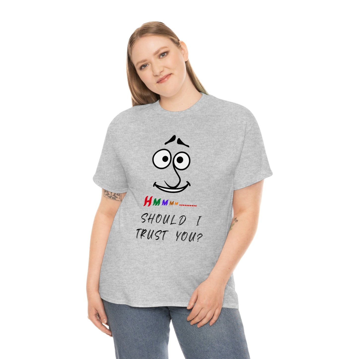 Hmmm, Funny, Unisex Heavy Cotton Tee