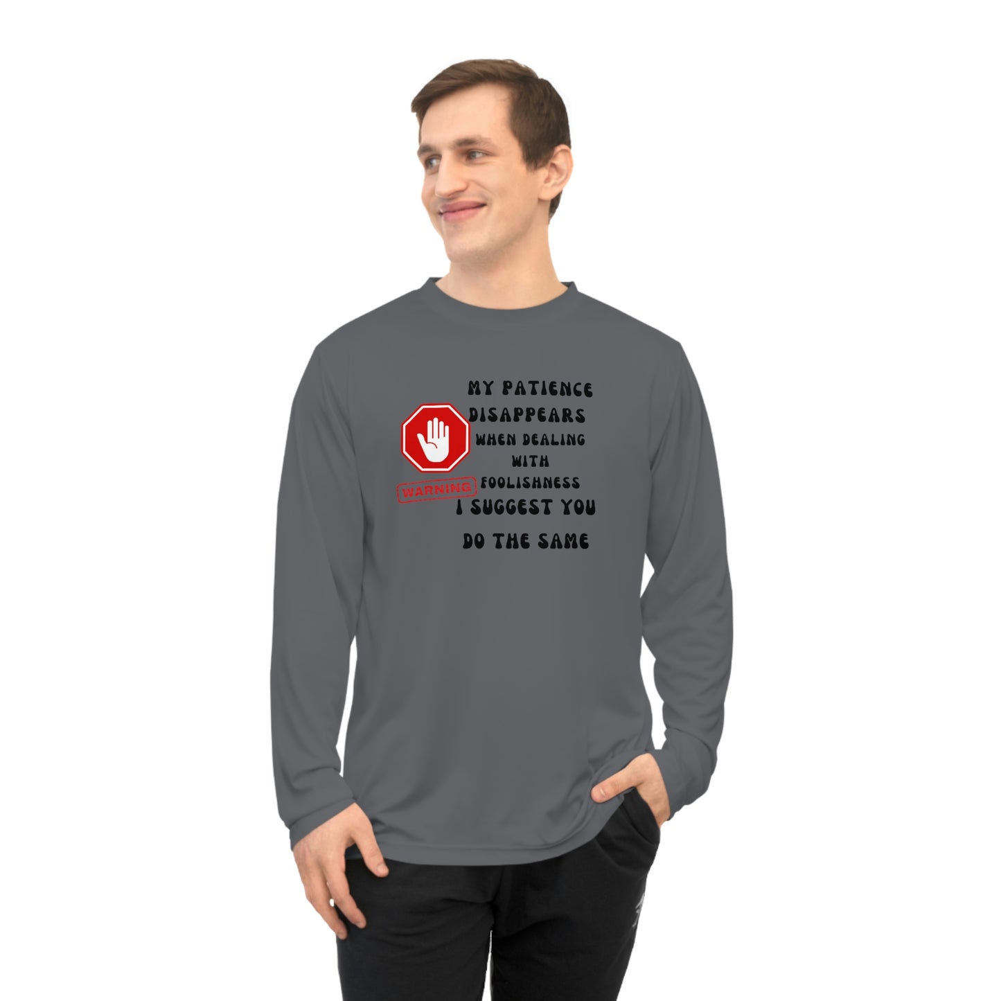 Warning, Unisex Performance Long Sleeve Shirt