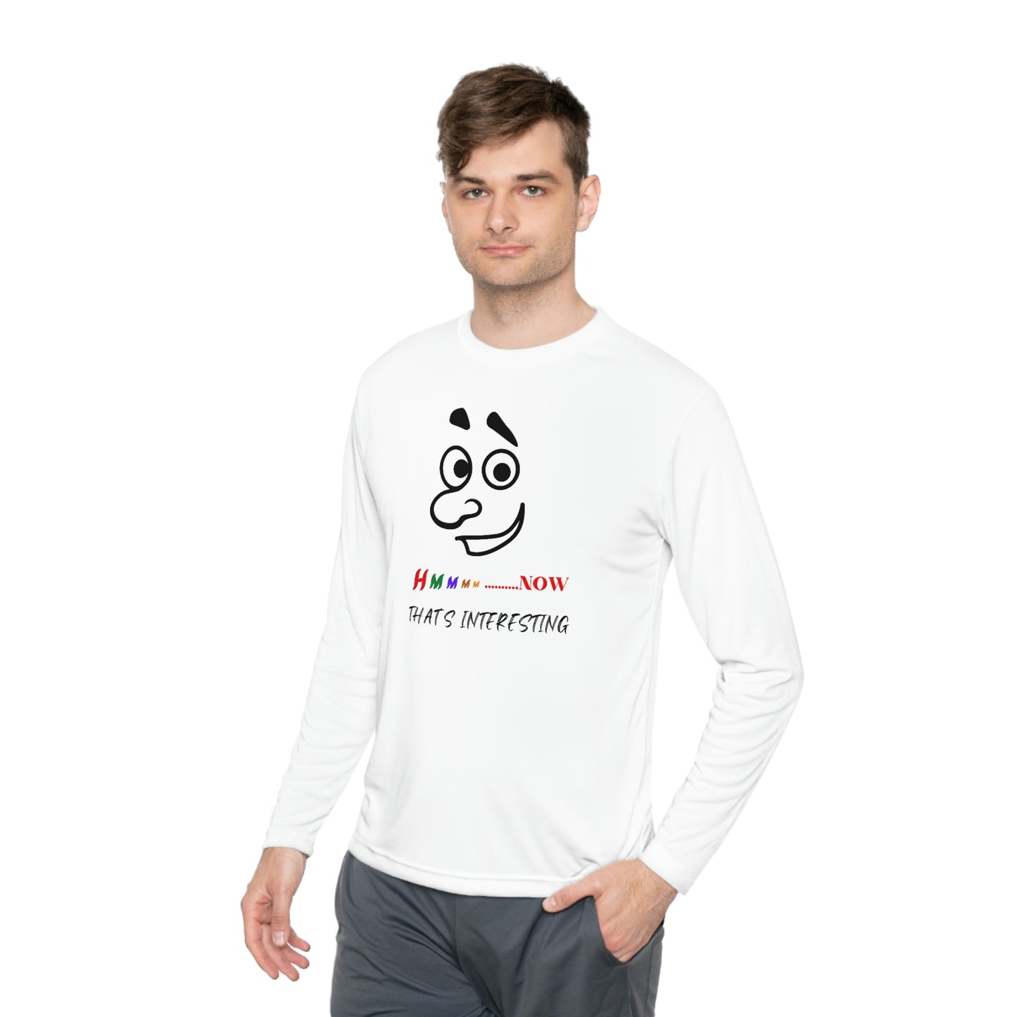 Hmmm, Unisex Lightweight Long Sleeve Tee